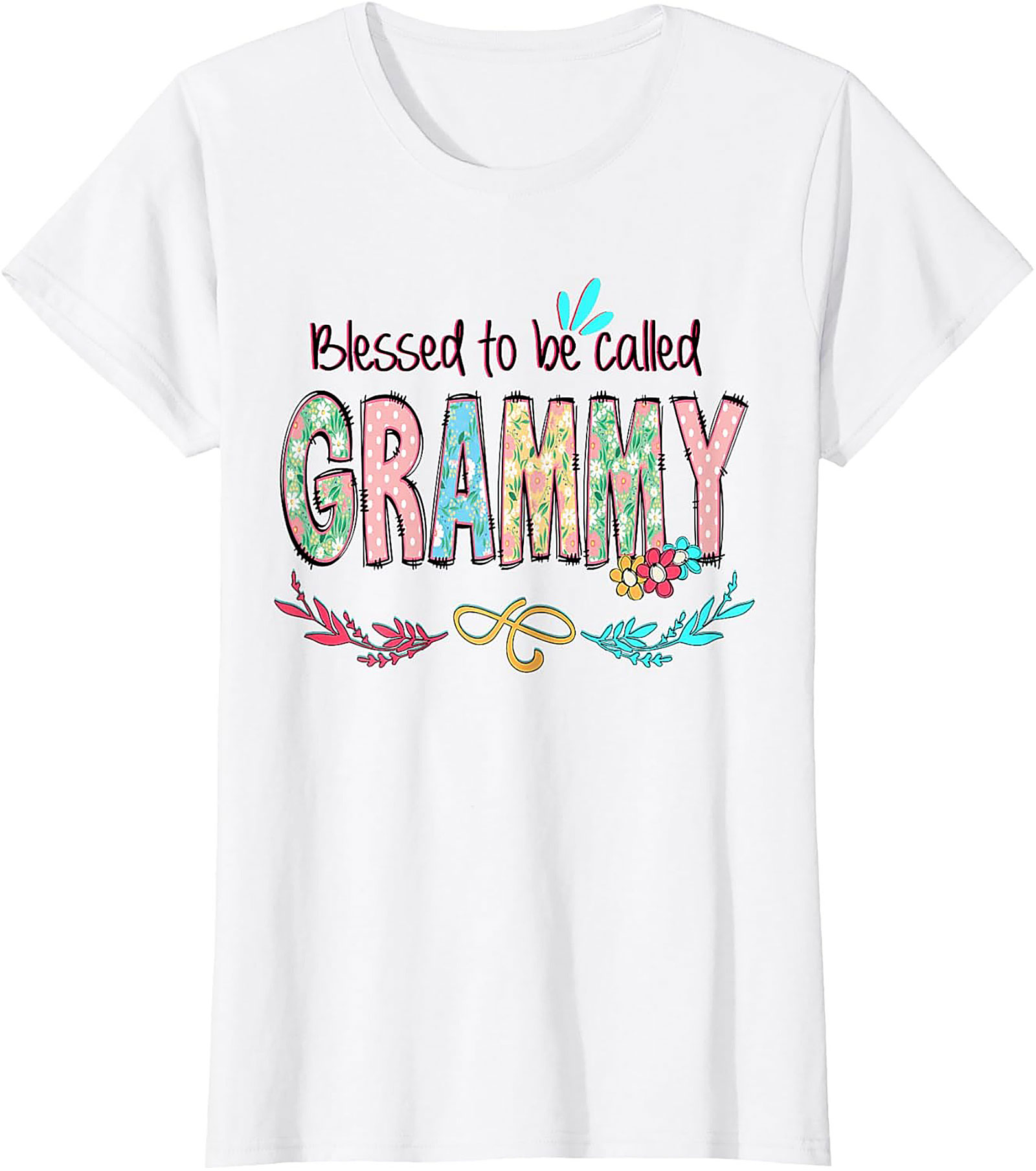 Blessed Grammy T-shirt Floral Grandma Graphic Tee Gift