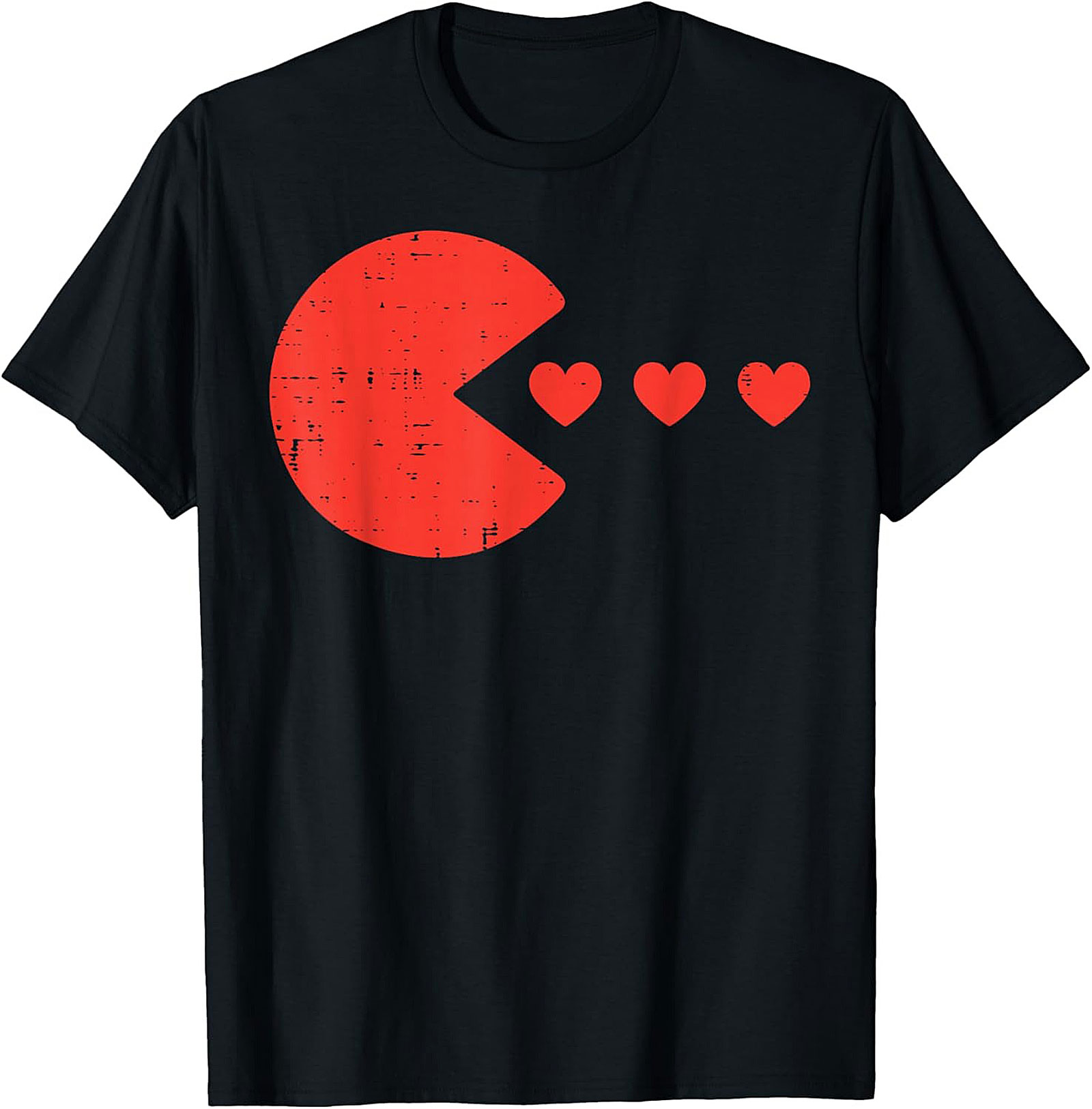Retro Pac-Man Heart Eater Graphic Tee Funny Gamer Gift