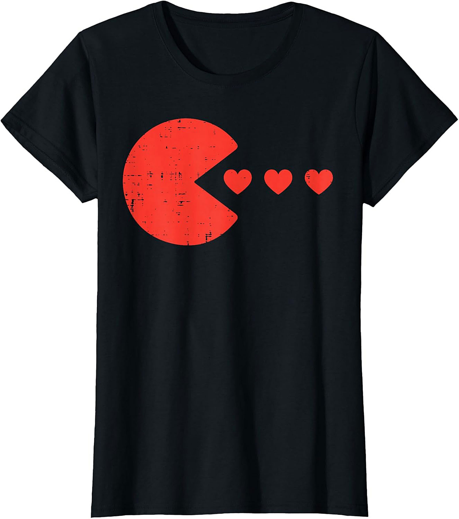 Retro Pac-Man Heart Eater Graphic Tee Funny Gamer Gift