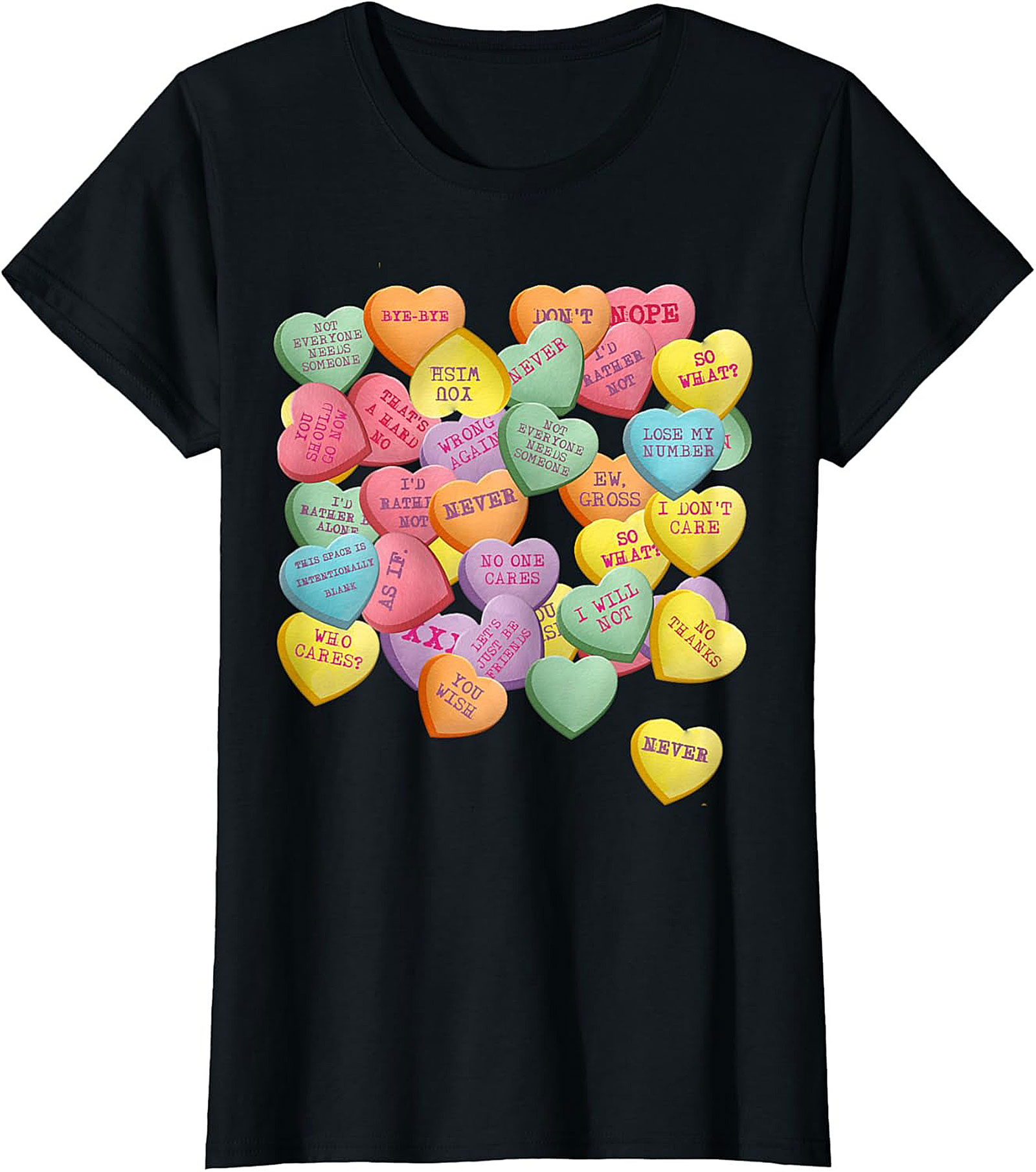 Sarcastic Conversation Heart T-shirt Funny Anti-Valentine Tee