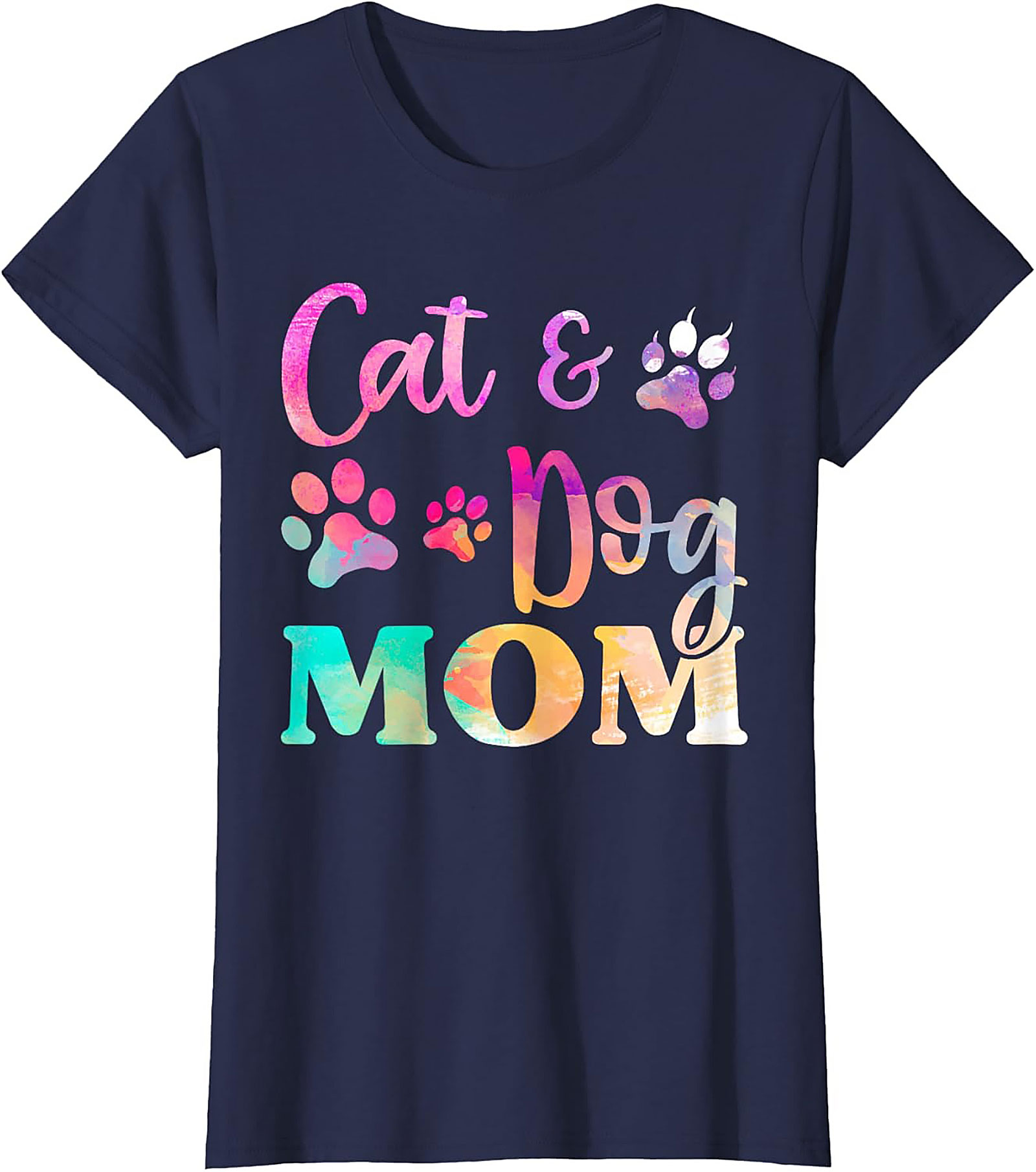 Cat and Dog Mom T-shirt Funny Fur Mom Graphic Tee