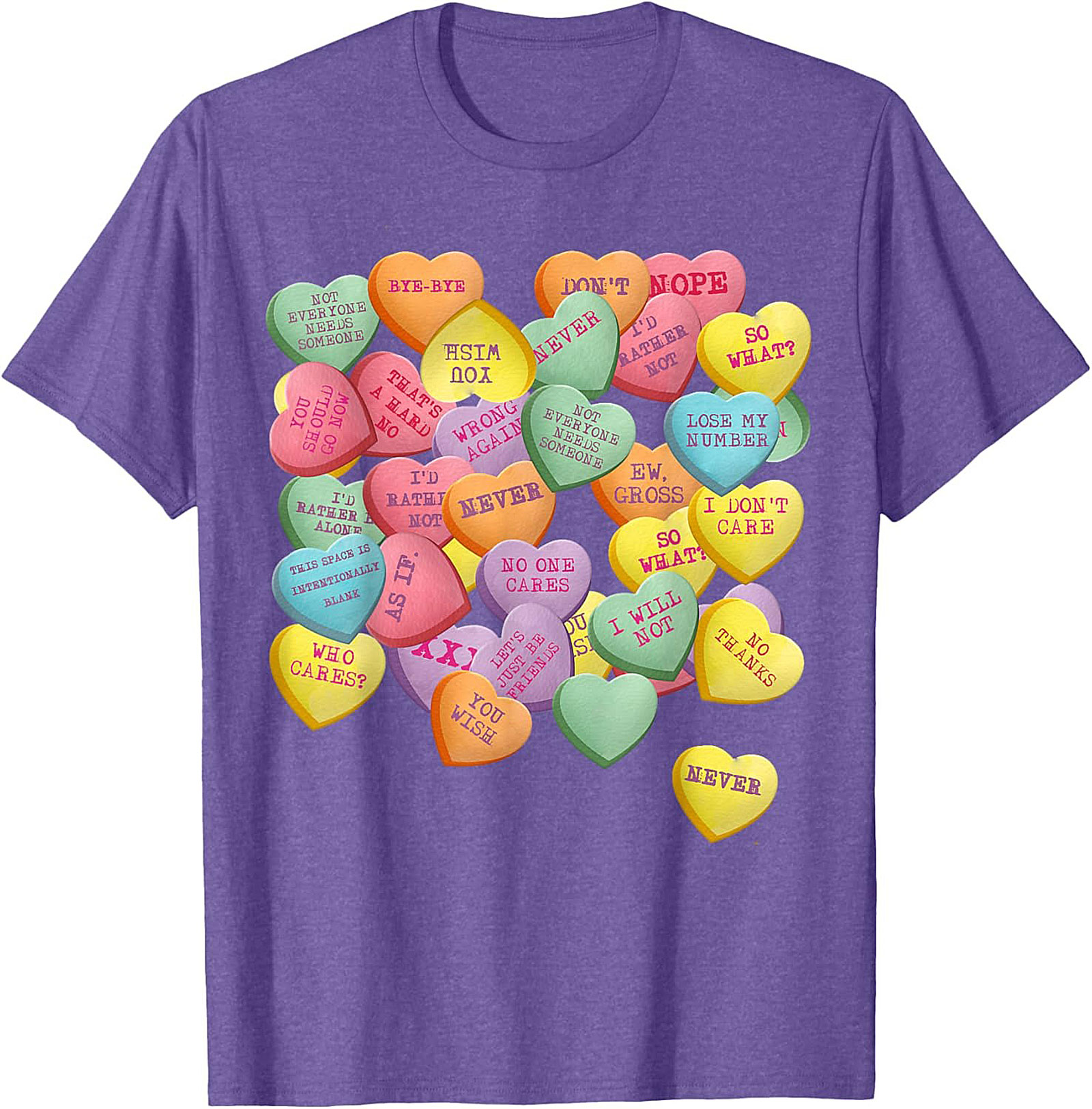 Sarcastic Conversation Heart T-shirt Funny Anti-Valentine Tee