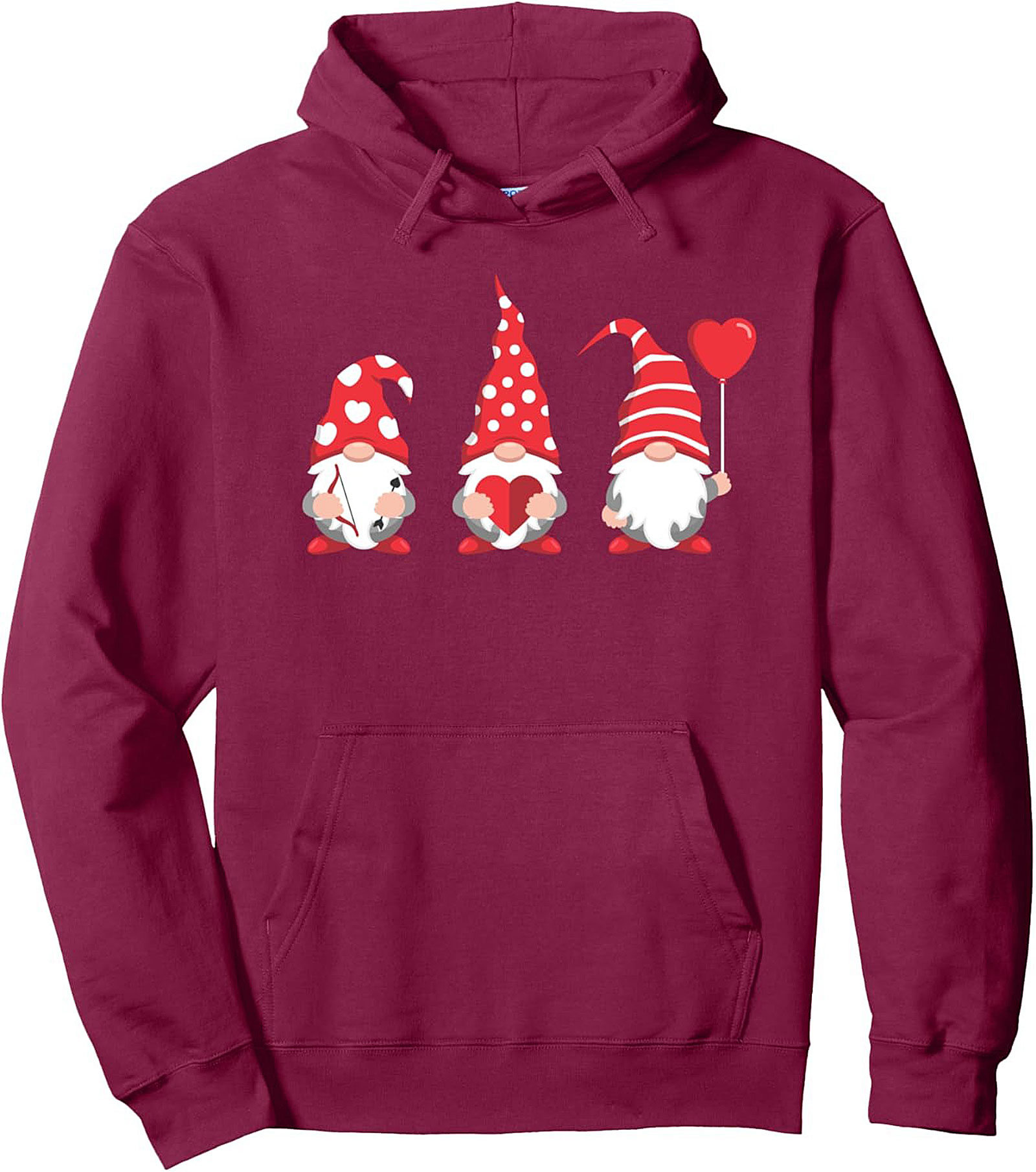 Cozy Valentine Gnome Pullover Hoodie Unisex Gift