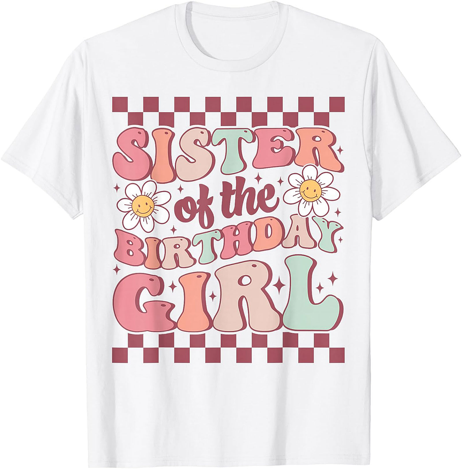 Sister of the Birthday Girl T-shirt | Groovy Retro Tee