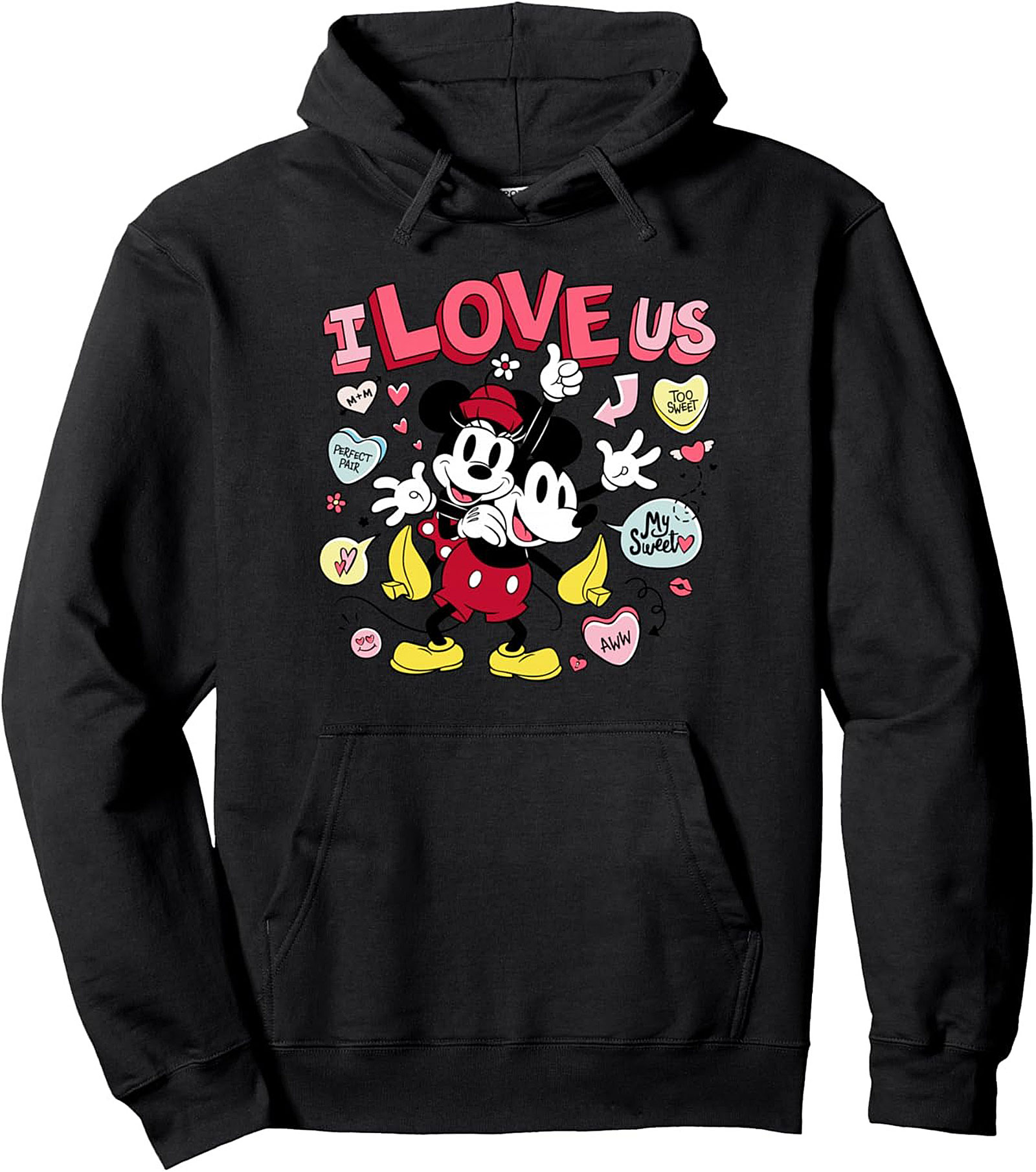 Mickey Minnie Couple Pullover Hoodie I Love Us Gift