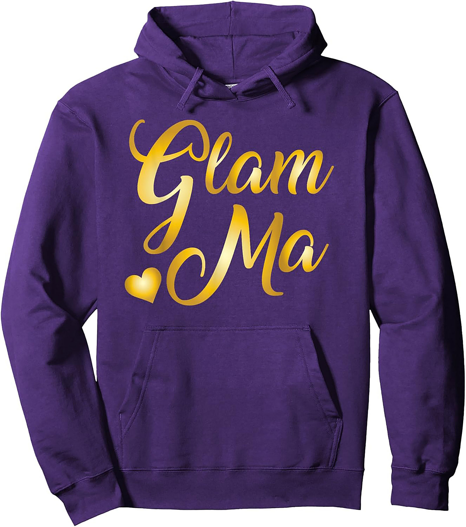 Glam Ma Pullover Hoodie Cozy Gold Script Graphic Gift