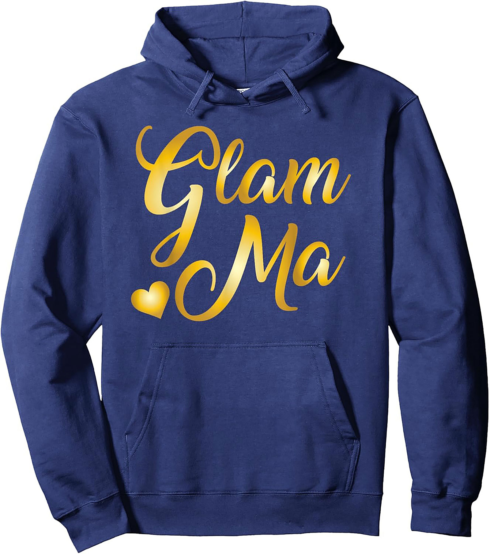 Glam Ma Pullover Hoodie Cozy Gold Script Graphic Gift