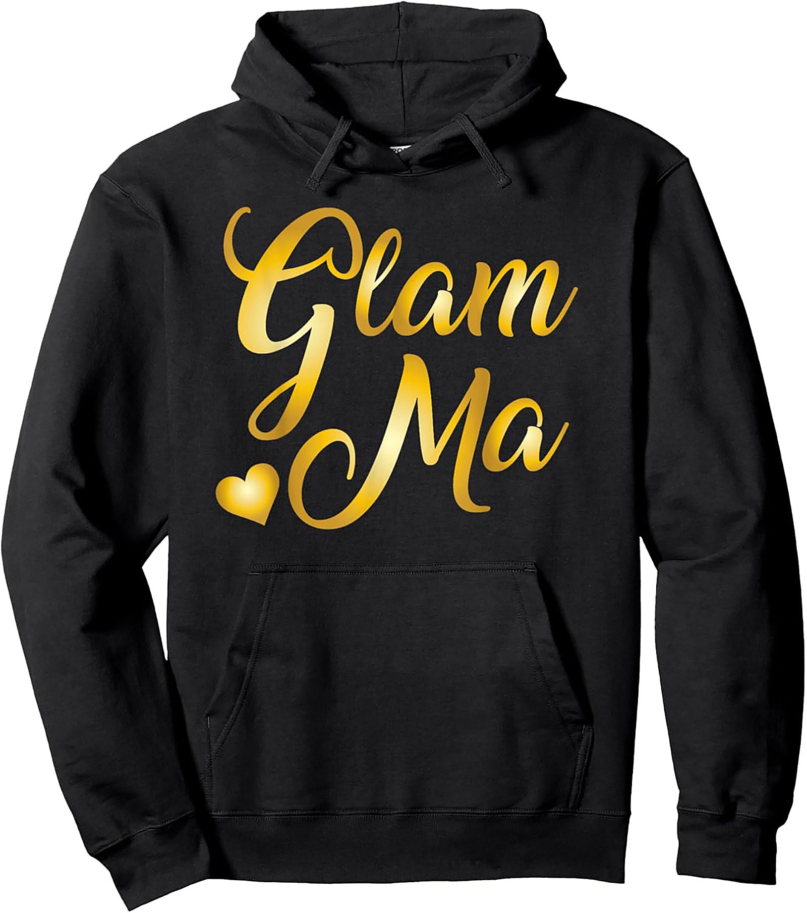 Glam Ma Pullover Hoodie Cozy Gold Script Graphic Gift