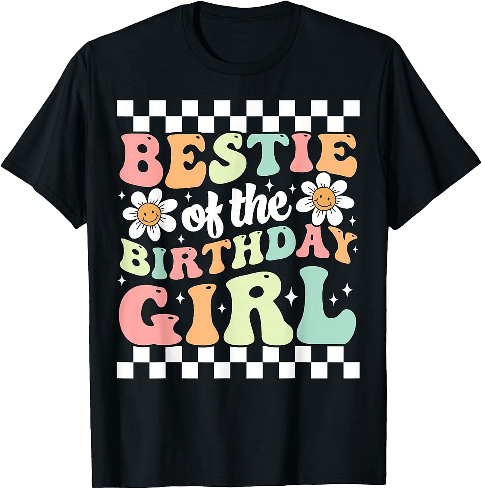Groovy Bestie Birthday Girl T-shirt | Retro Friends Tee Gift