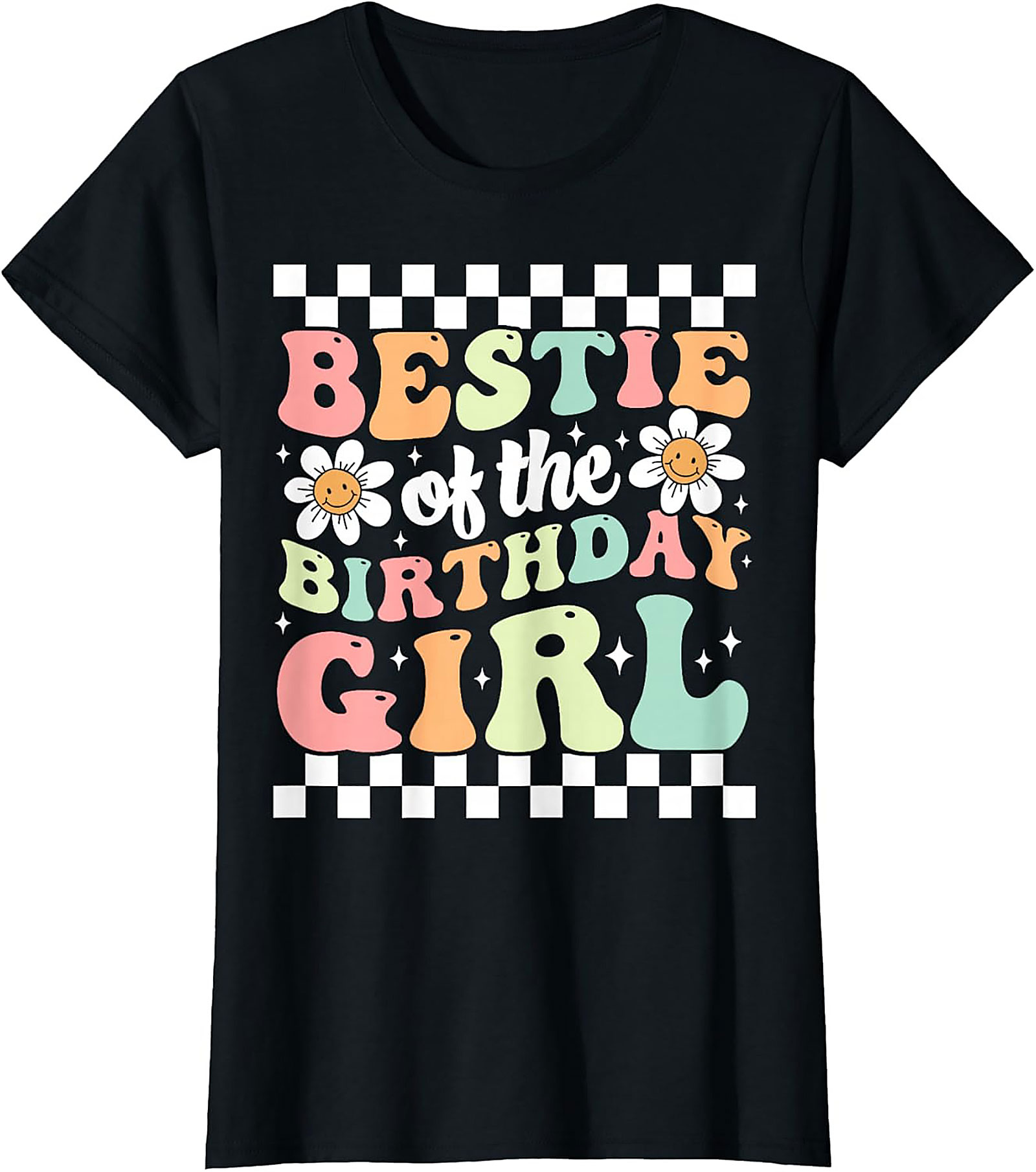 Groovy Bestie Birthday Girl T-shirt | Retro Friends Tee Gift