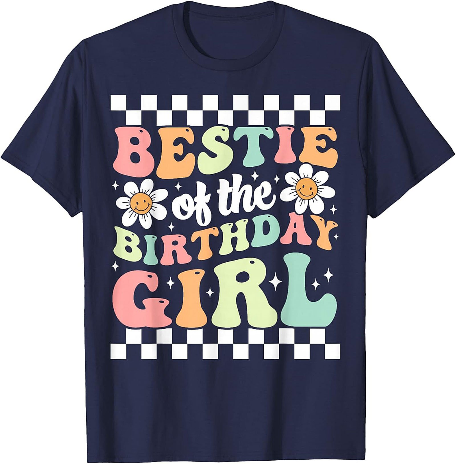 Groovy Bestie Birthday Girl T-shirt | Retro Friends Tee Gift
