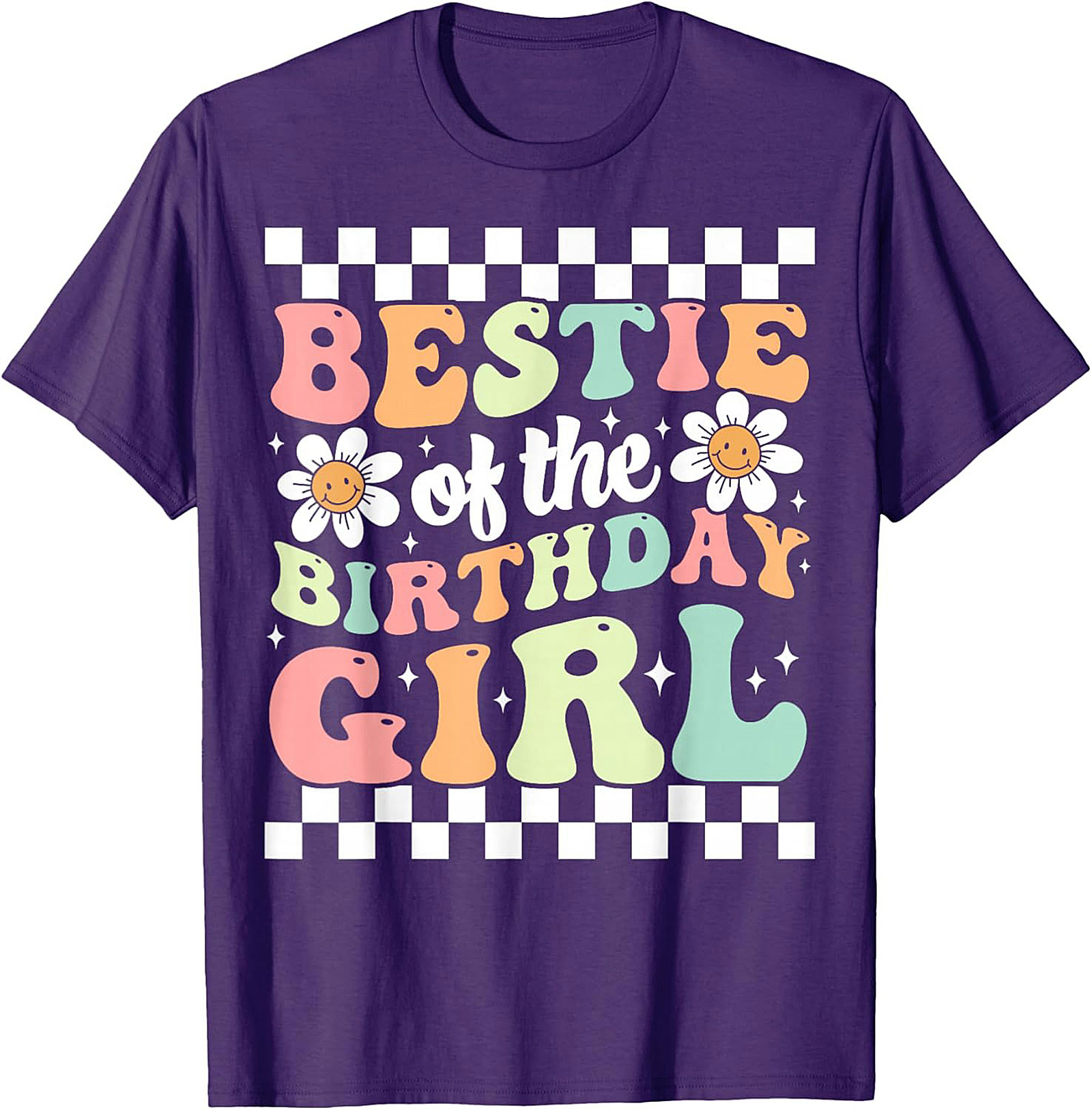 Groovy Bestie Birthday Girl T-shirt | Retro Friends Tee Gift