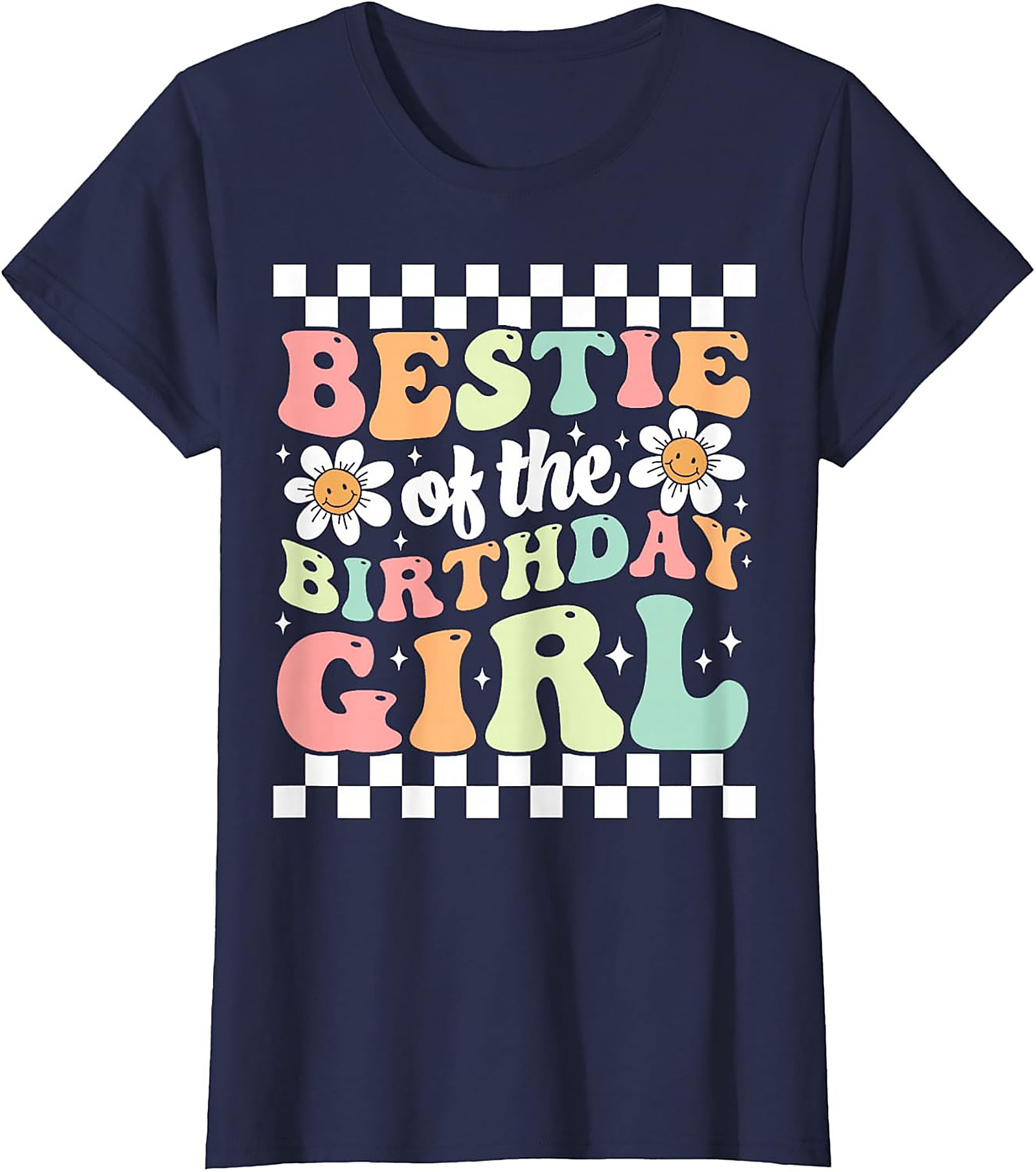 Groovy Bestie Birthday Girl T-shirt | Retro Friends Tee Gift