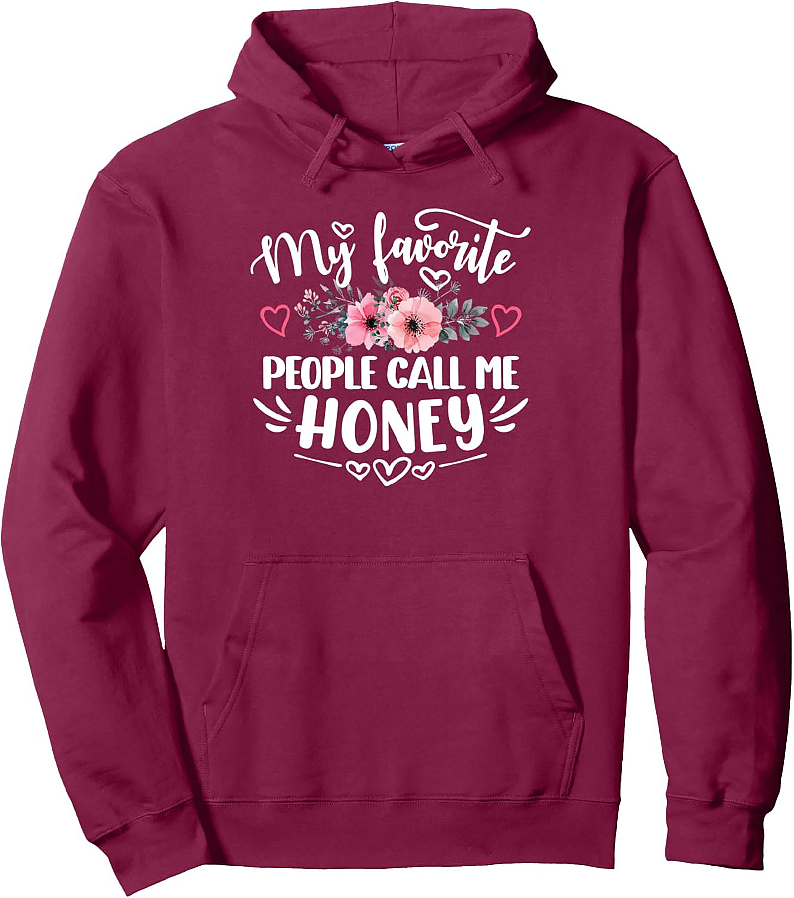 Honey Floral Pullover Hoodie Cozy Unisex Gift Idea