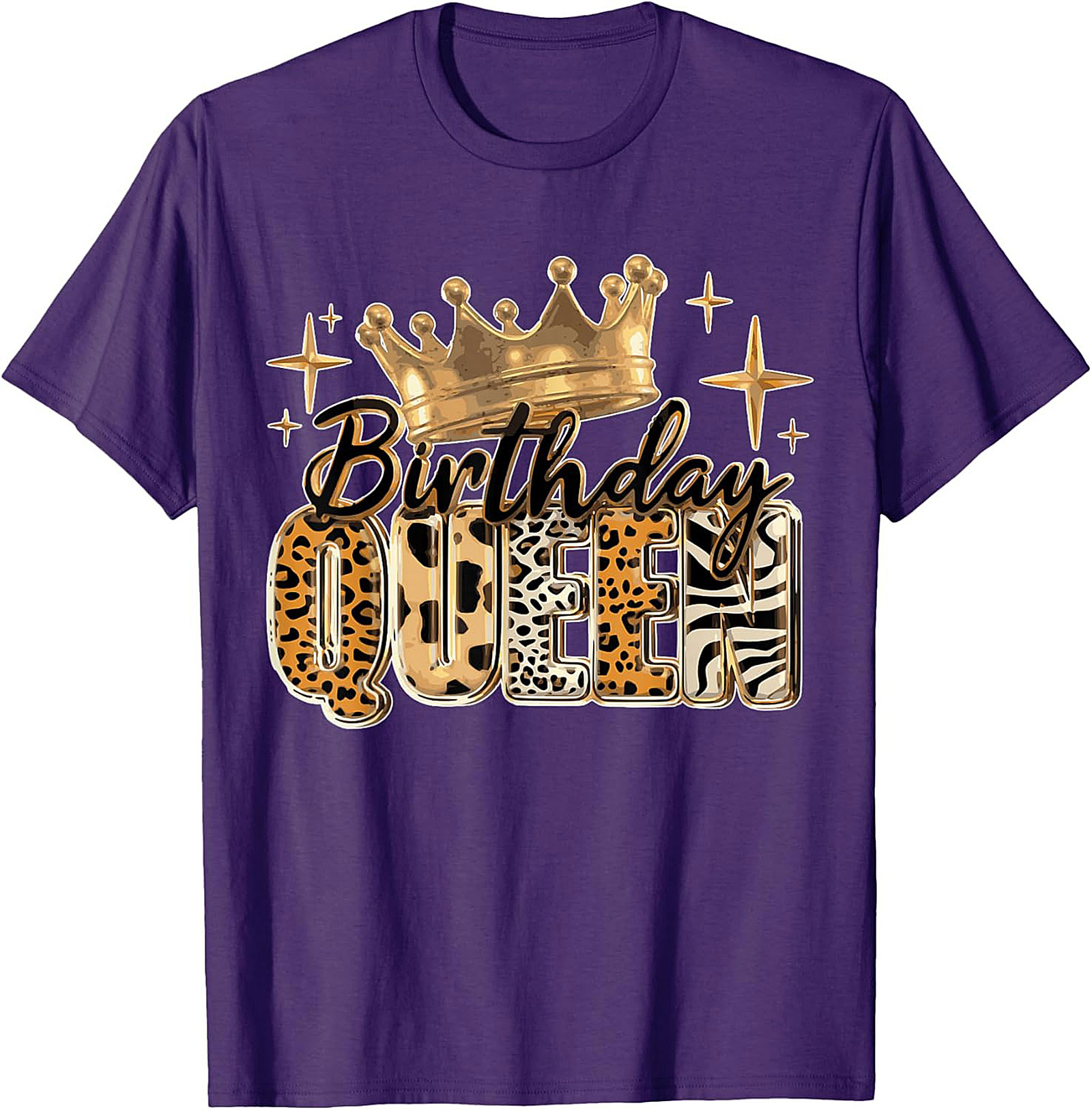 Birthday Queen T-shirt | Leopard Crown Graphic Tee Gift
