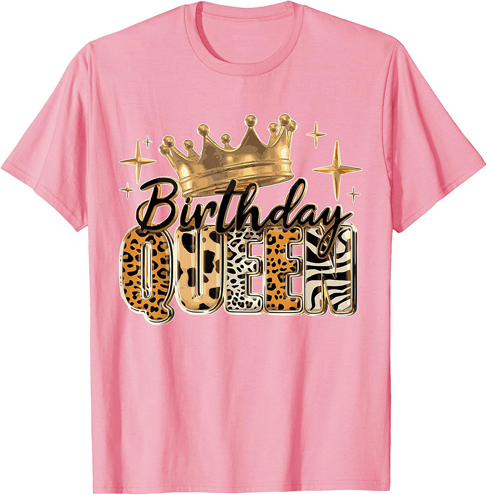 Birthday Queen T-shirt | Leopard Crown Graphic Tee Gift