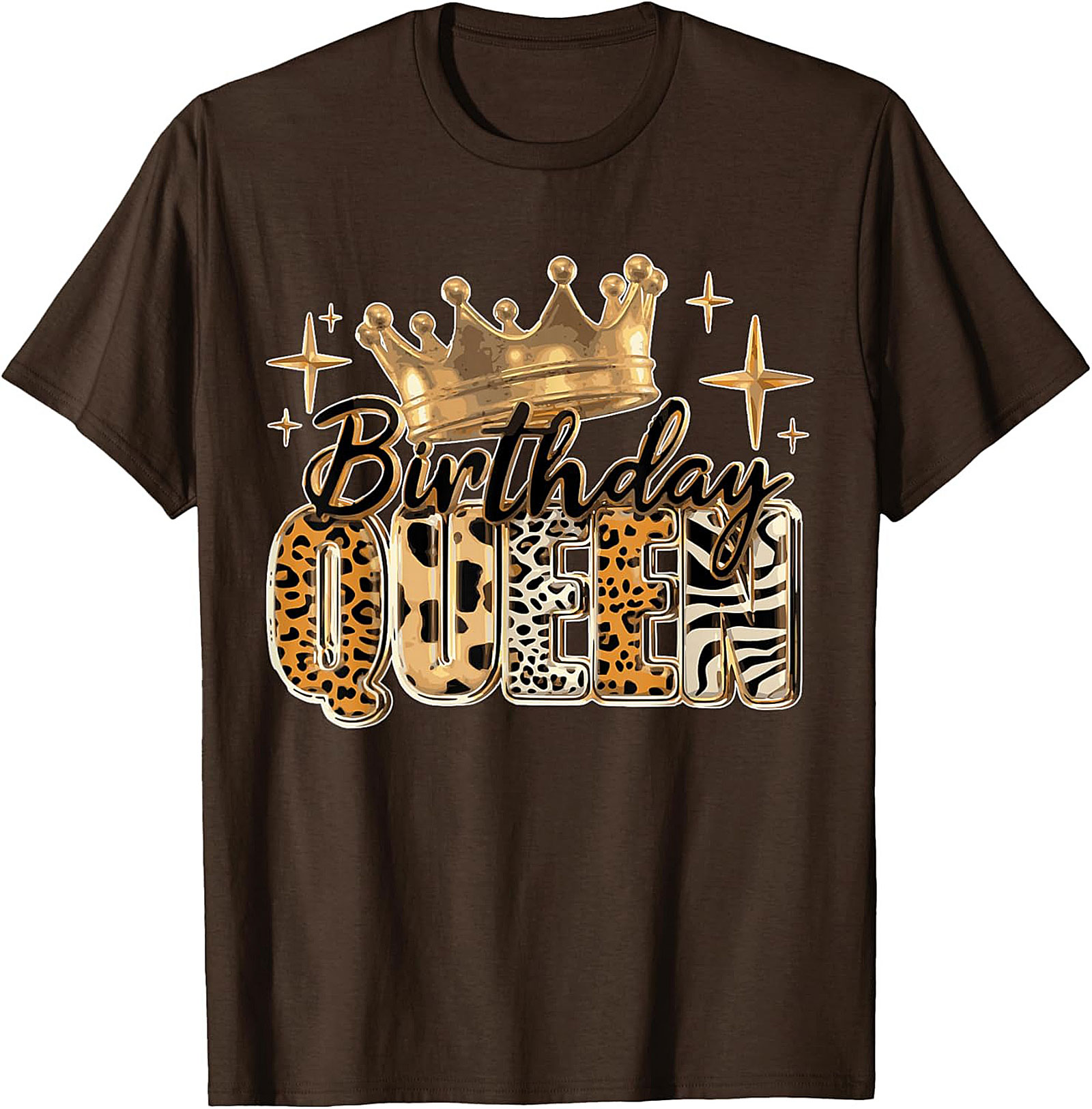 Birthday Queen T-shirt | Leopard Crown Graphic Tee Gift