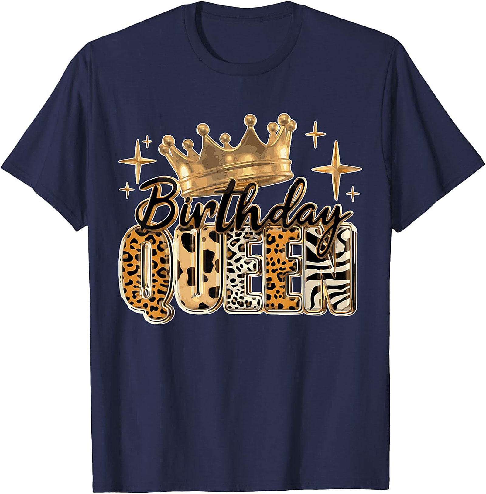 Birthday Queen T-shirt | Leopard Crown Graphic Tee Gift