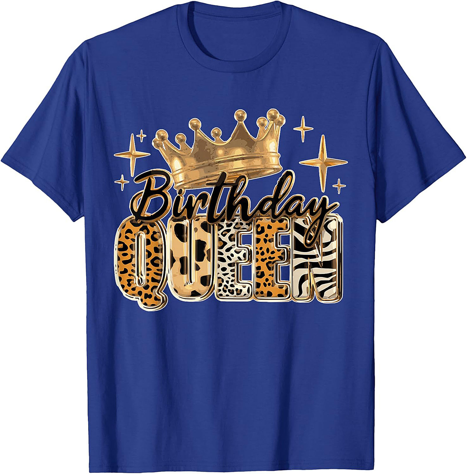 Birthday Queen T-shirt | Leopard Crown Graphic Tee Gift
