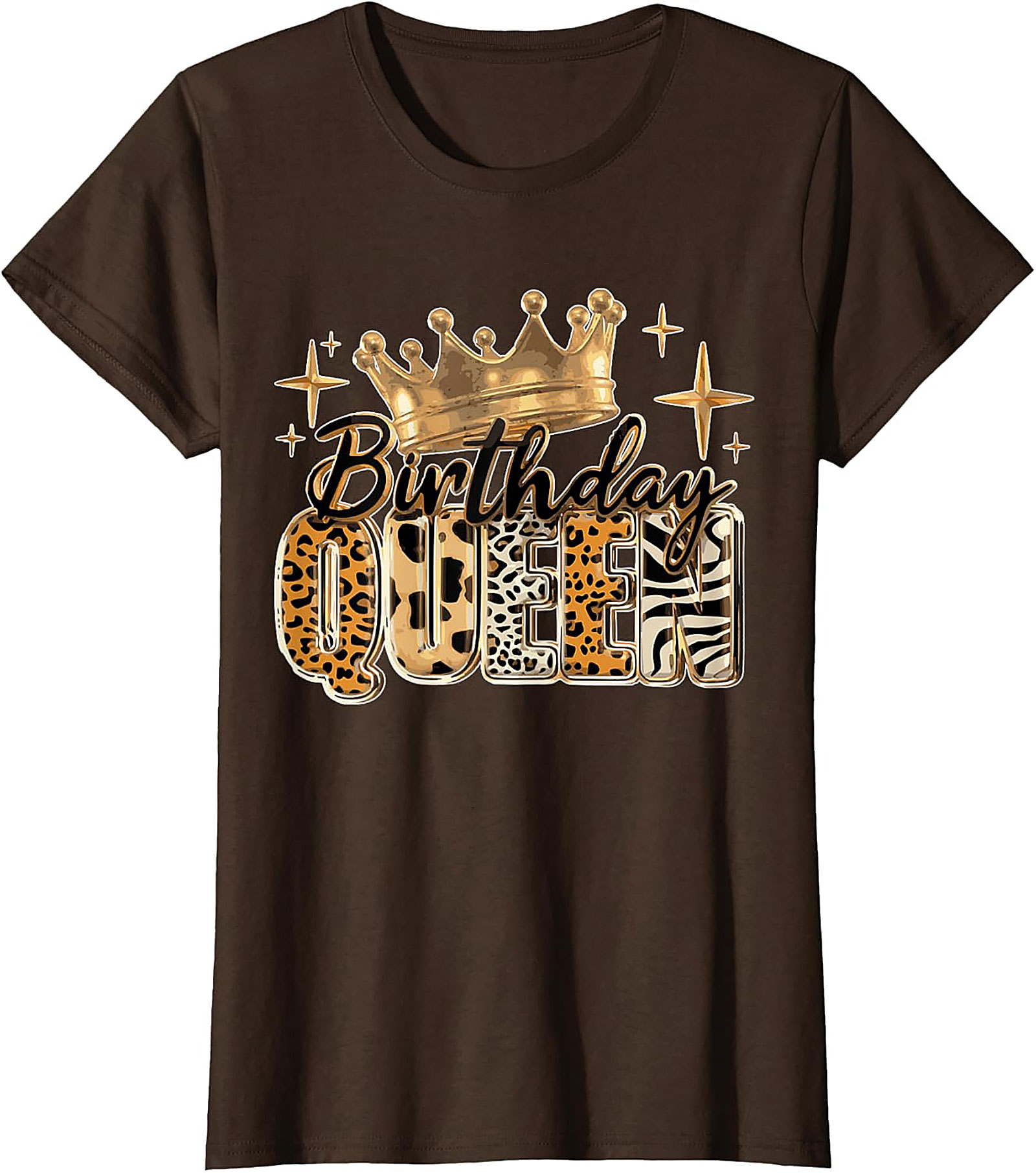 Birthday Queen T-shirt | Leopard Crown Graphic Tee Gift
