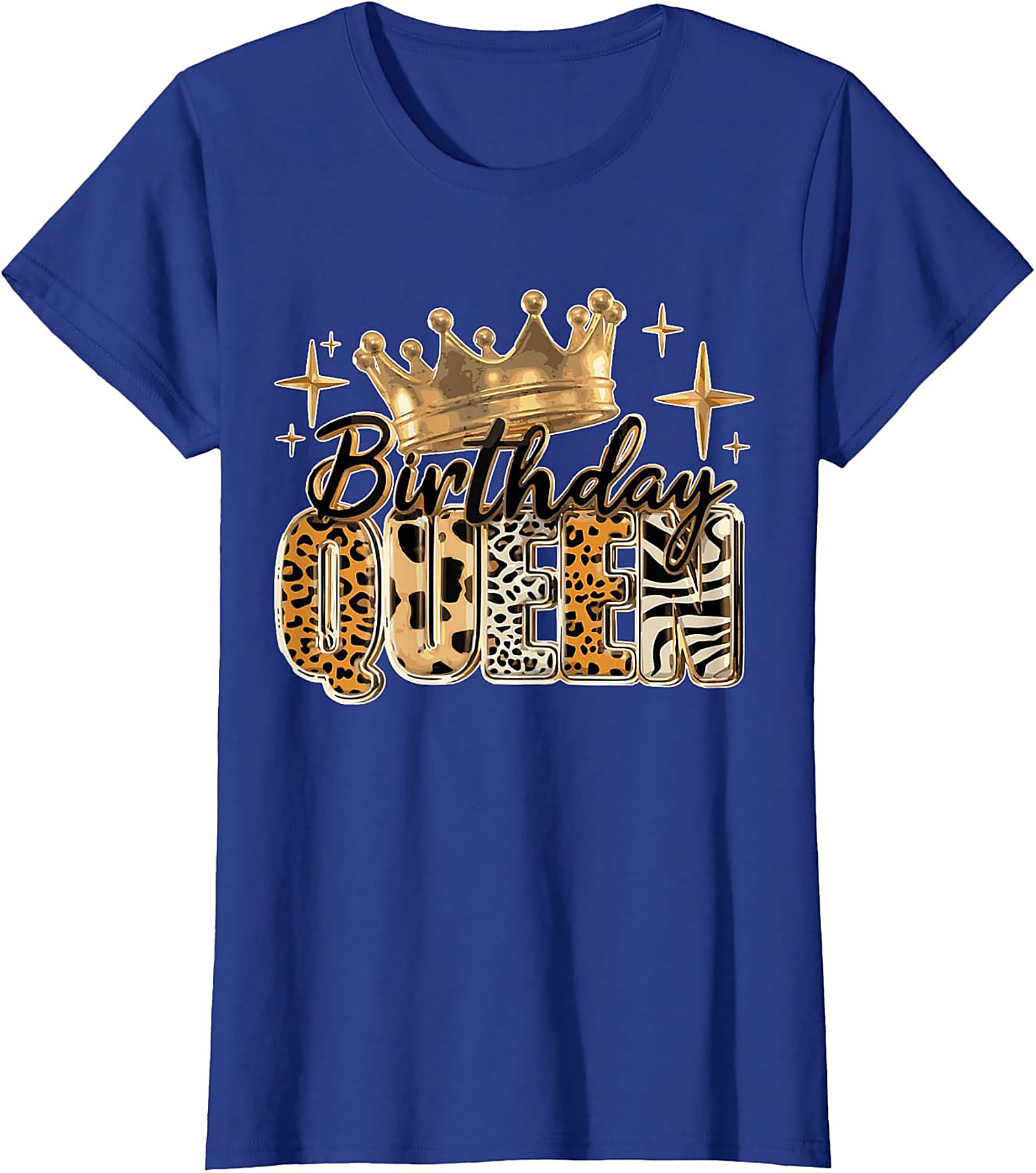 Birthday Queen T-shirt | Leopard Crown Graphic Tee Gift