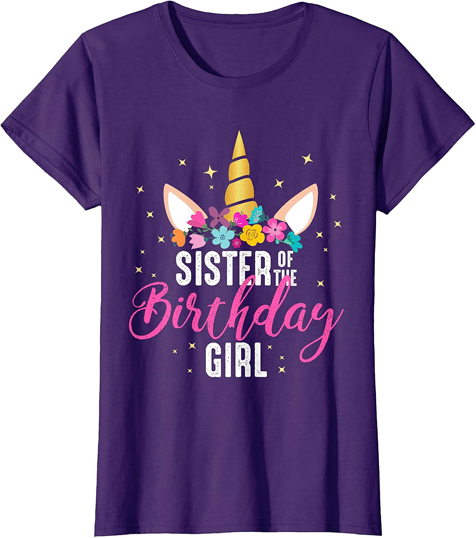 Unicorn Sister of the Birthday Girl T-shirt | Funny Tee