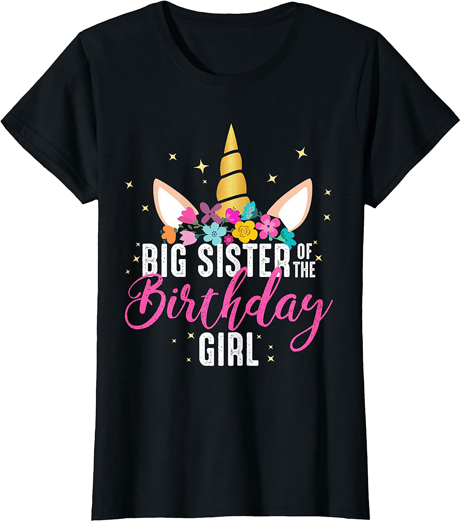 Big Sister Birthday Girl T-shirt | Unicorn Sibling Tee Gift