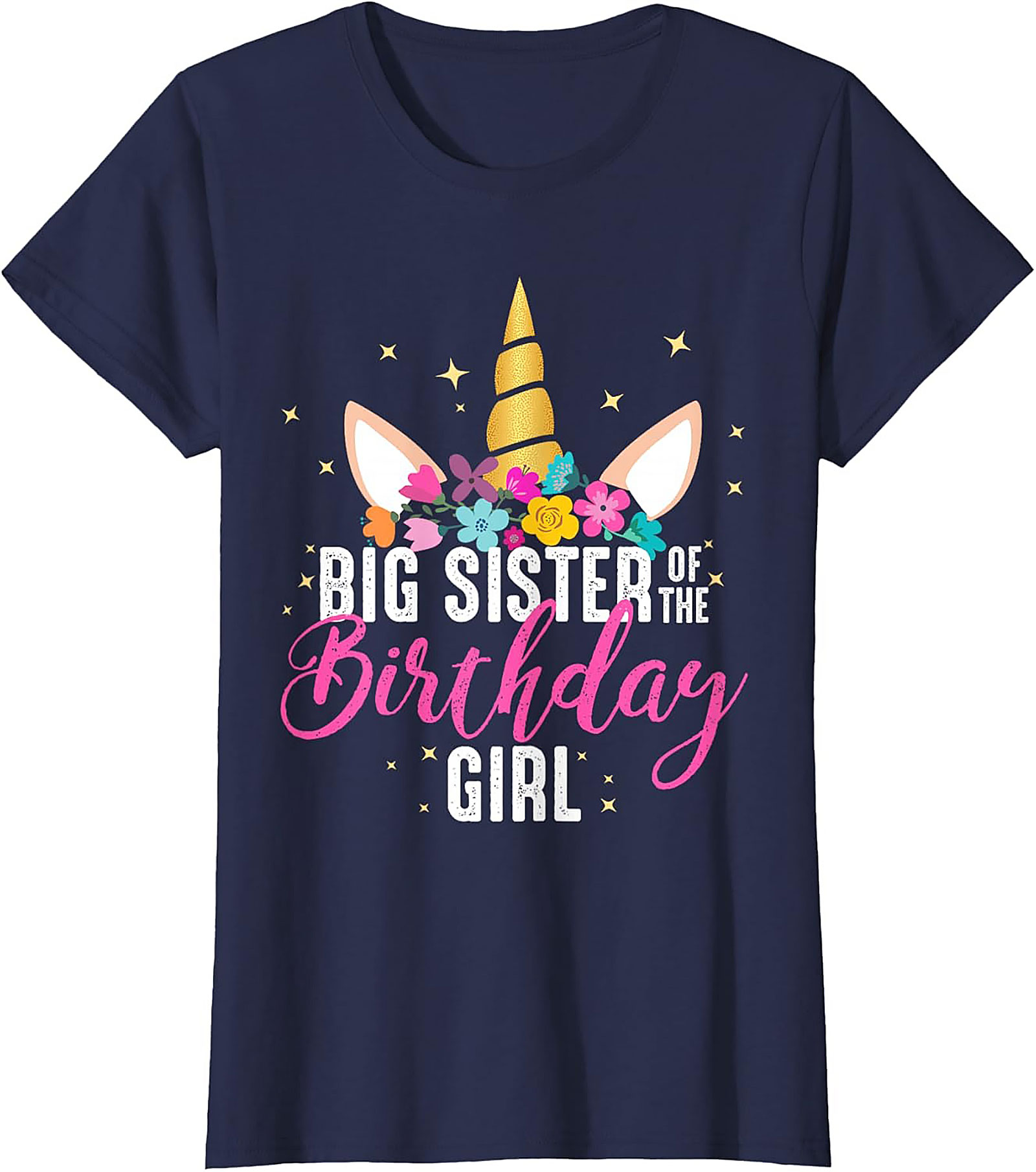 Big Sister Birthday Girl T-shirt | Unicorn Sibling Tee Gift