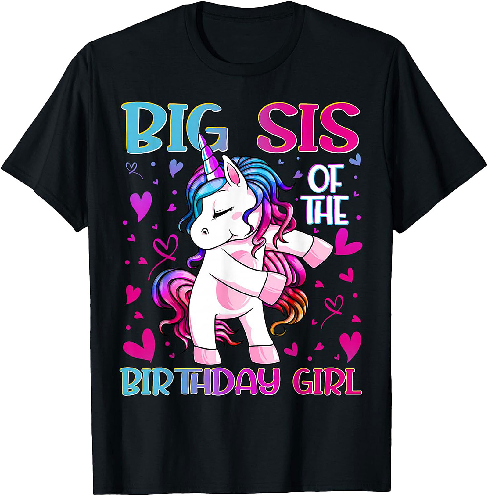Big Sis Unicorn Birthday Tee | Funny Sister Graphic Shirt