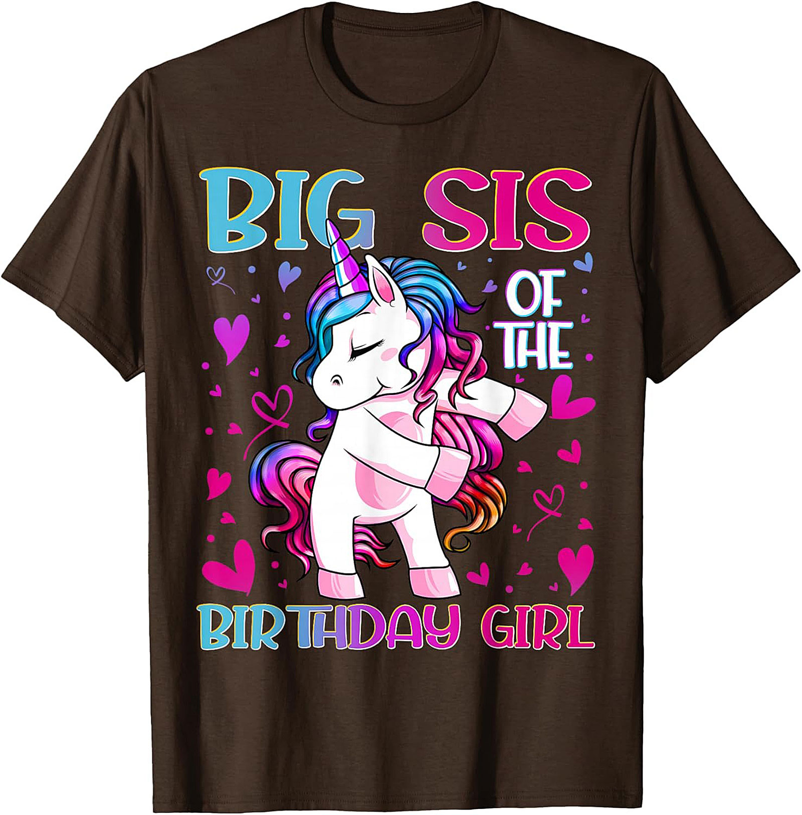 Big Sis Unicorn Birthday Tee | Funny Sister Graphic Shirt