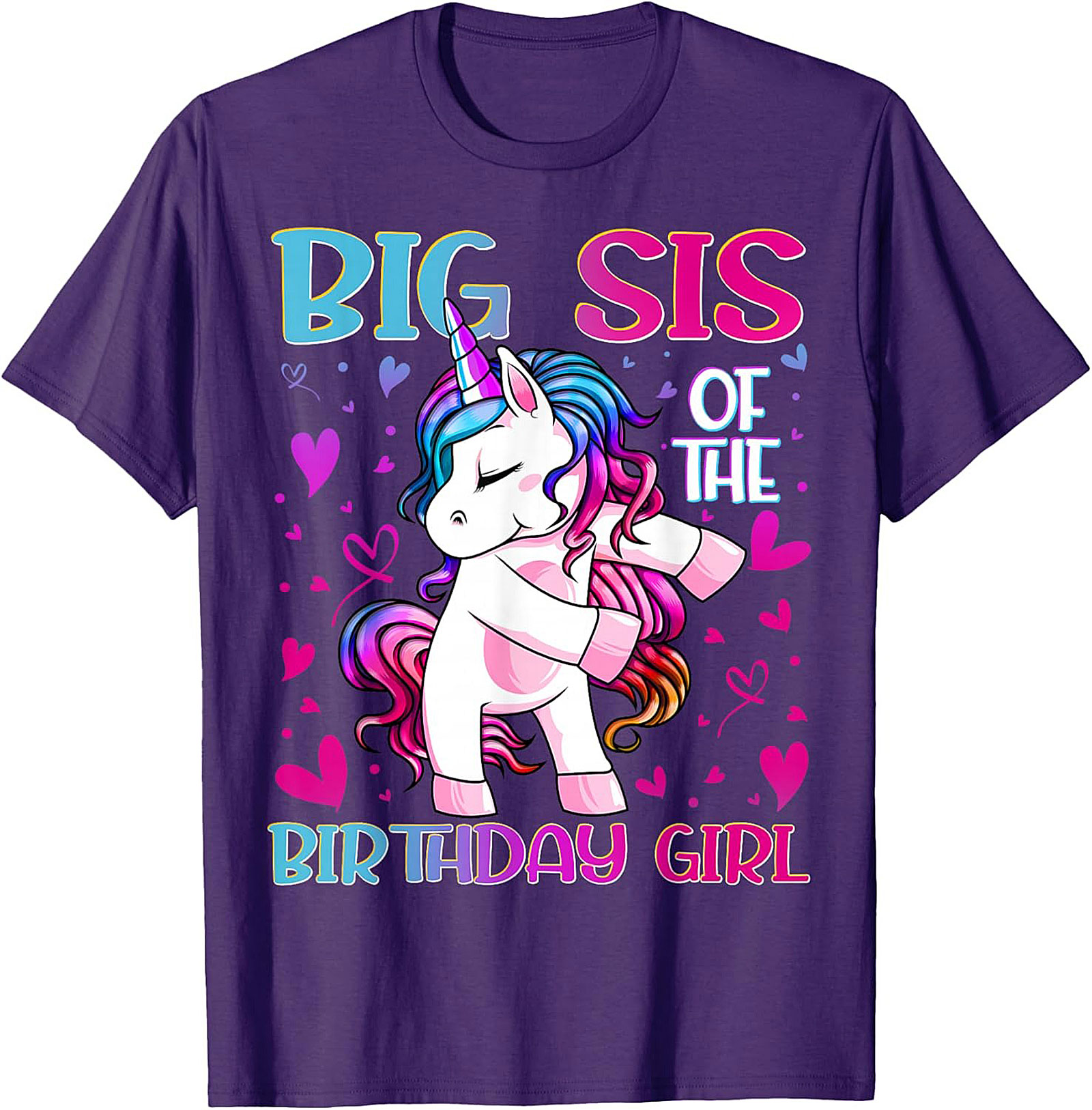 Big Sis Unicorn Birthday Tee | Funny Sister Graphic Shirt