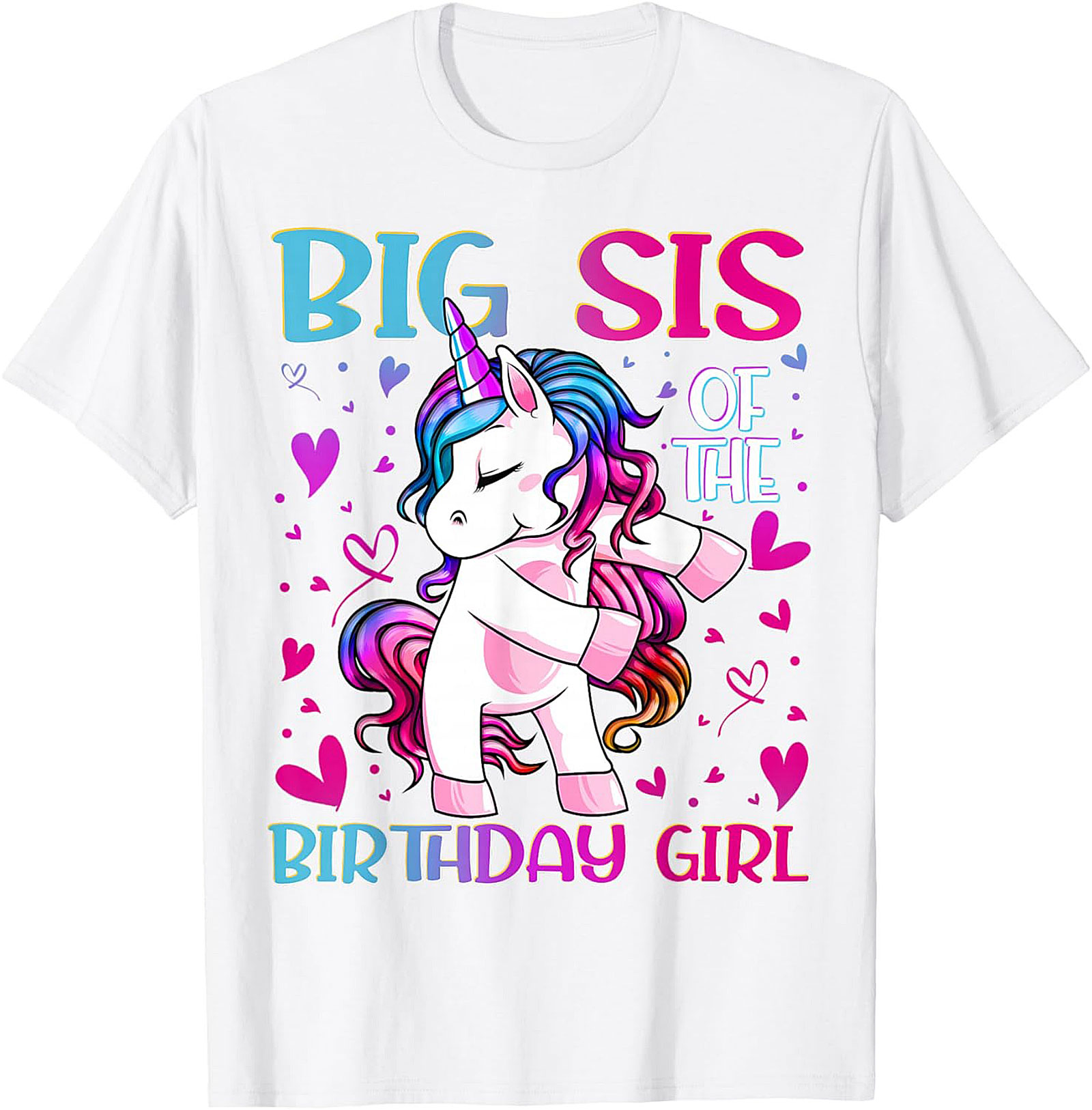 Big Sis Unicorn Birthday Tee | Funny Sister Graphic Shirt