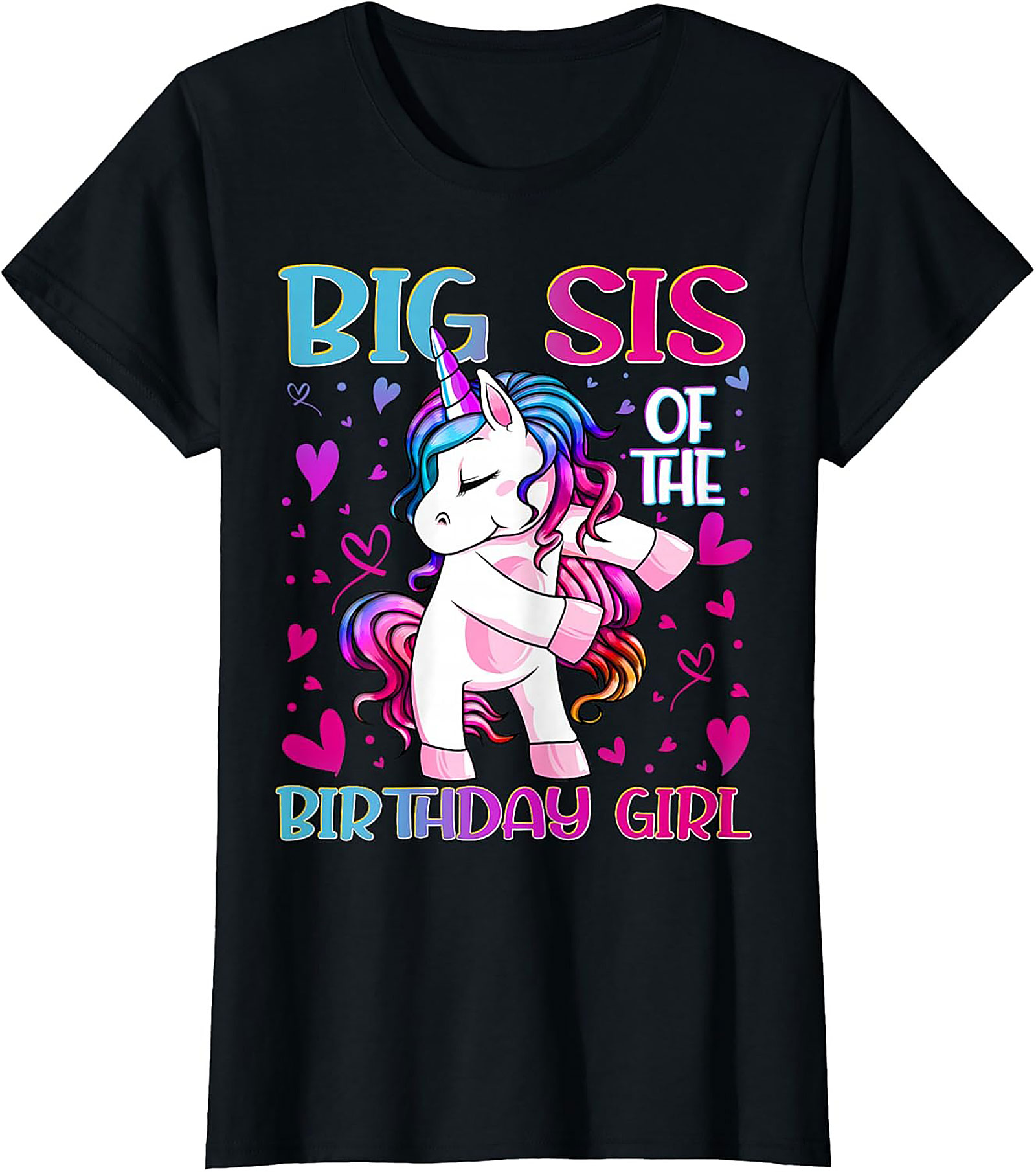 Big Sis Unicorn Birthday Tee | Funny Sister Graphic Shirt