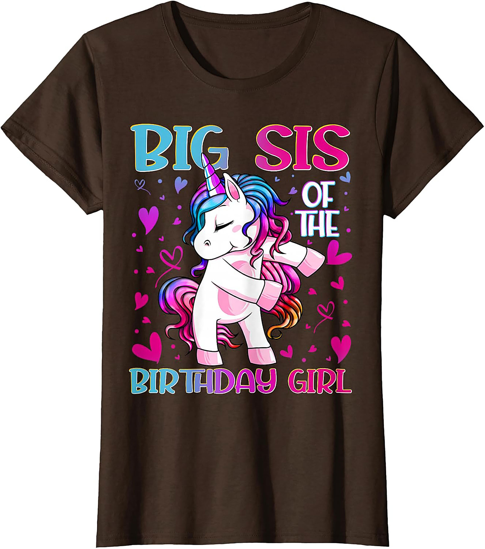 Big Sis Unicorn Birthday Tee | Funny Sister Graphic Shirt