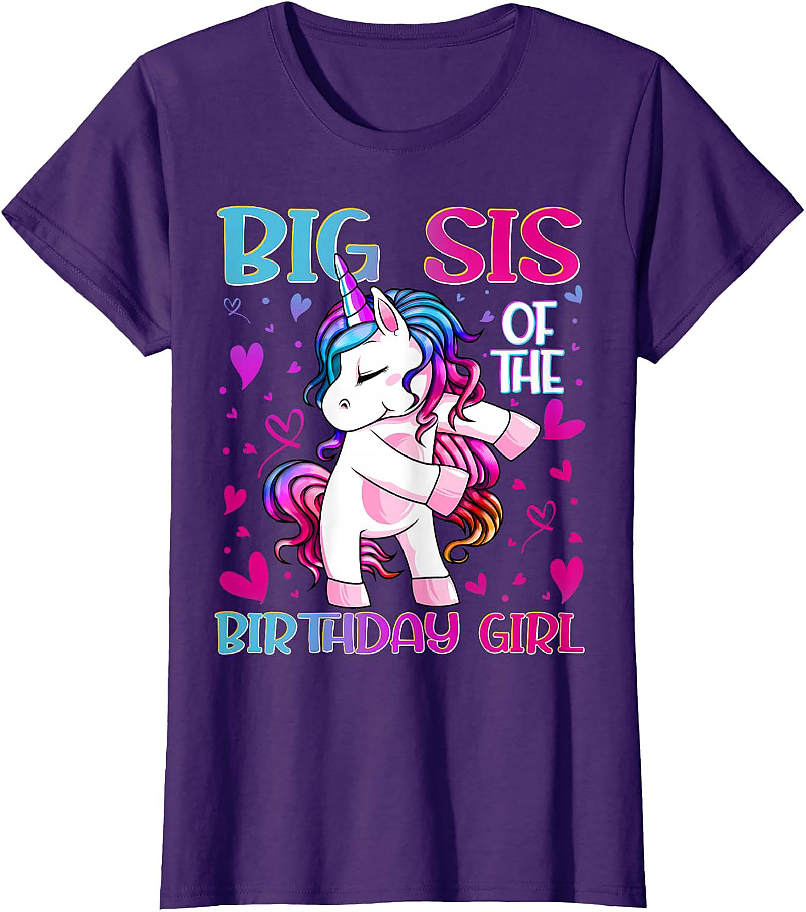 Big Sis Unicorn Birthday Tee | Funny Sister Graphic Shirt