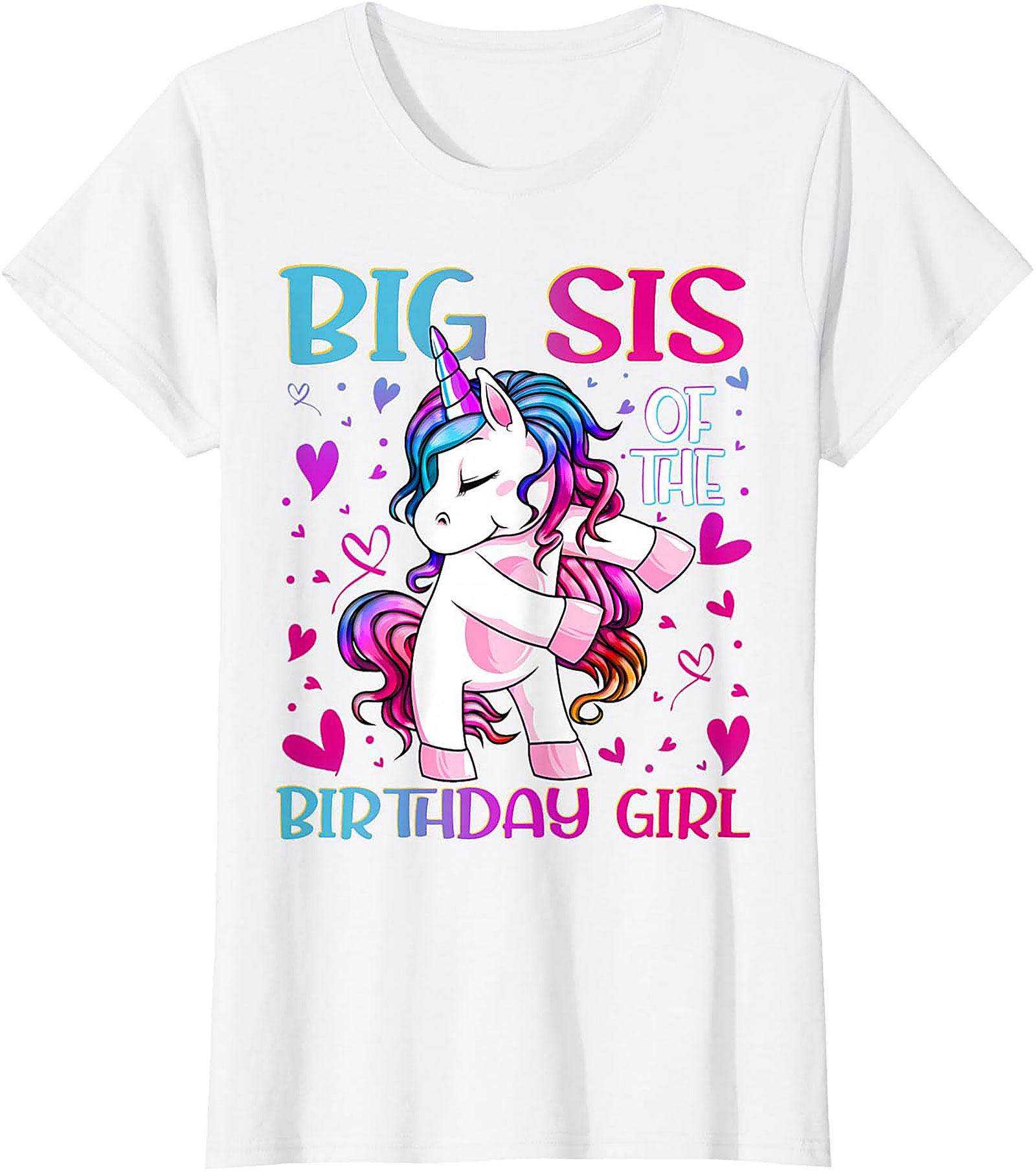Big Sis Unicorn Birthday Tee | Funny Sister Graphic Shirt