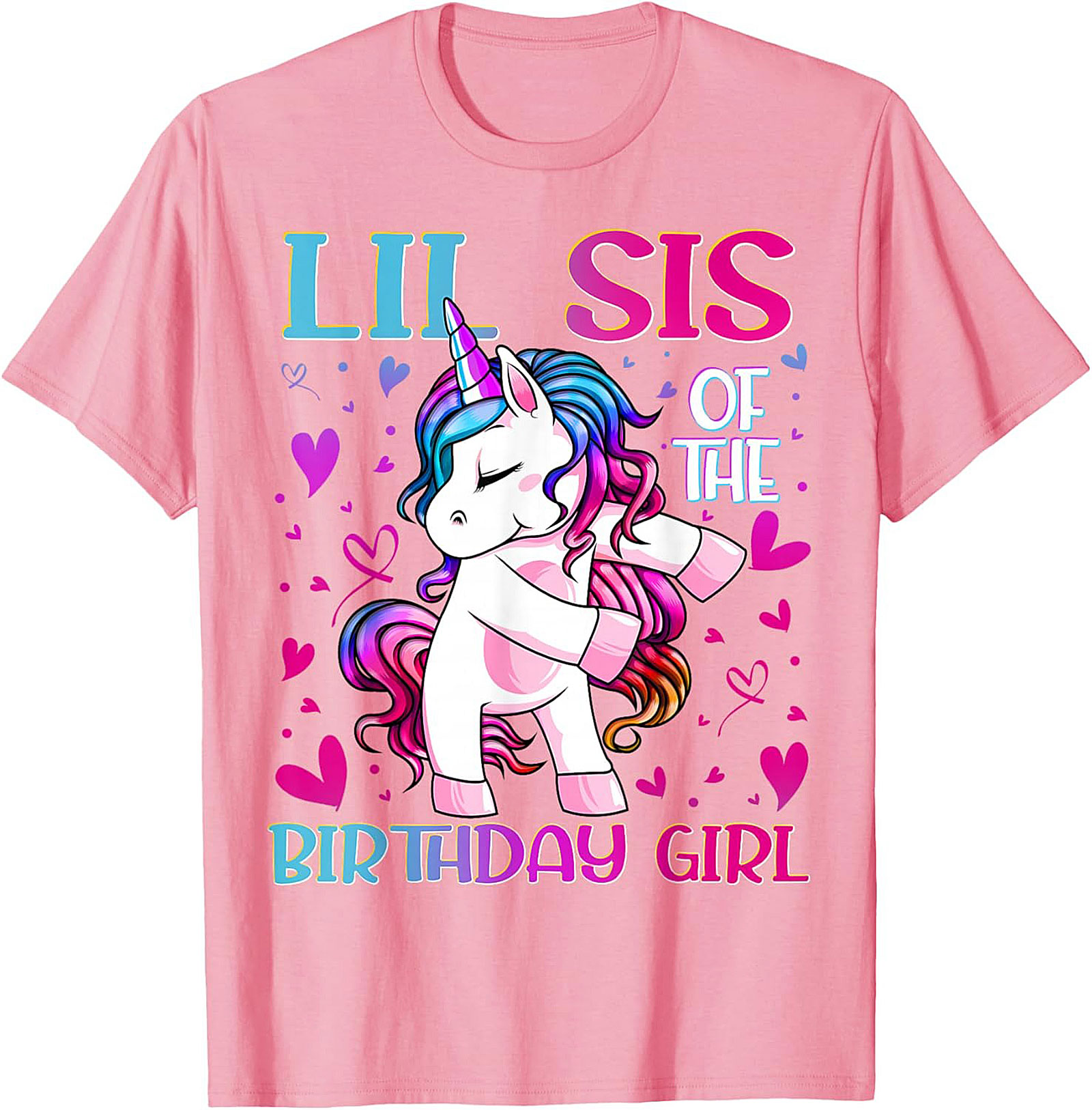 Lil Sis Unicorn Birthday T-shirt - Funny Little Sister Tee