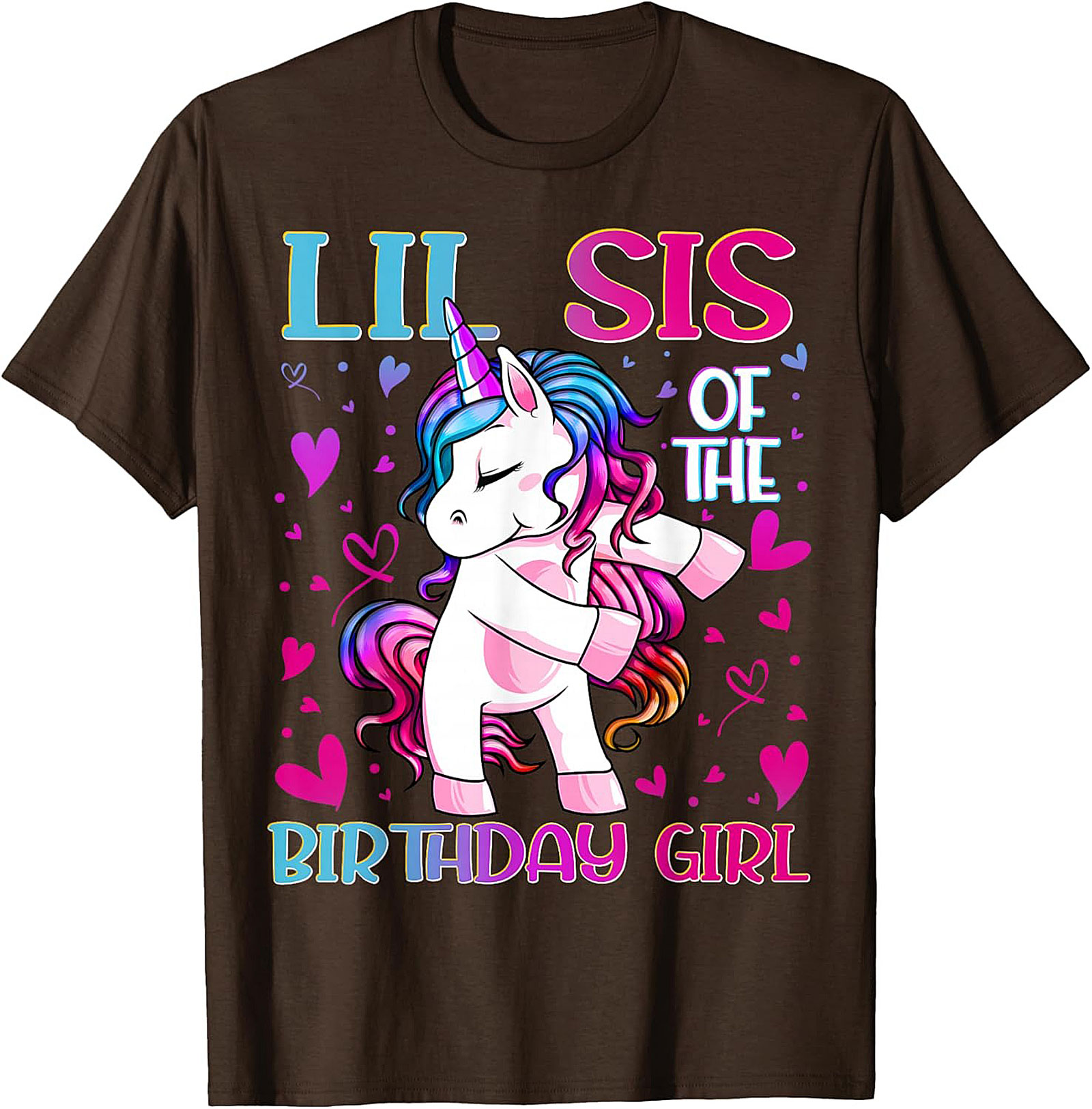 Lil Sis Unicorn Birthday T-shirt - Funny Little Sister Tee