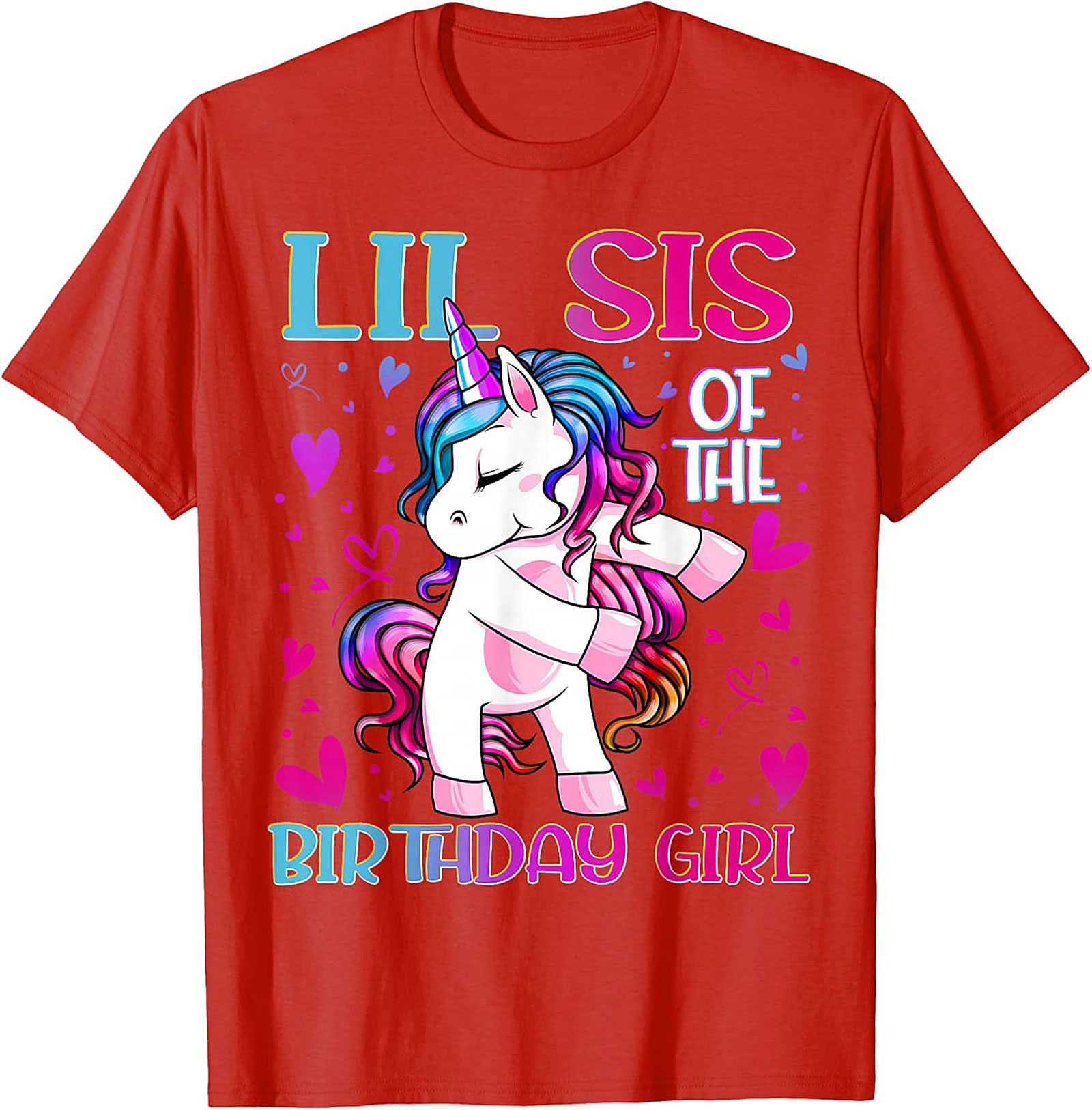 Lil Sis Unicorn Birthday T-shirt - Funny Little Sister Tee