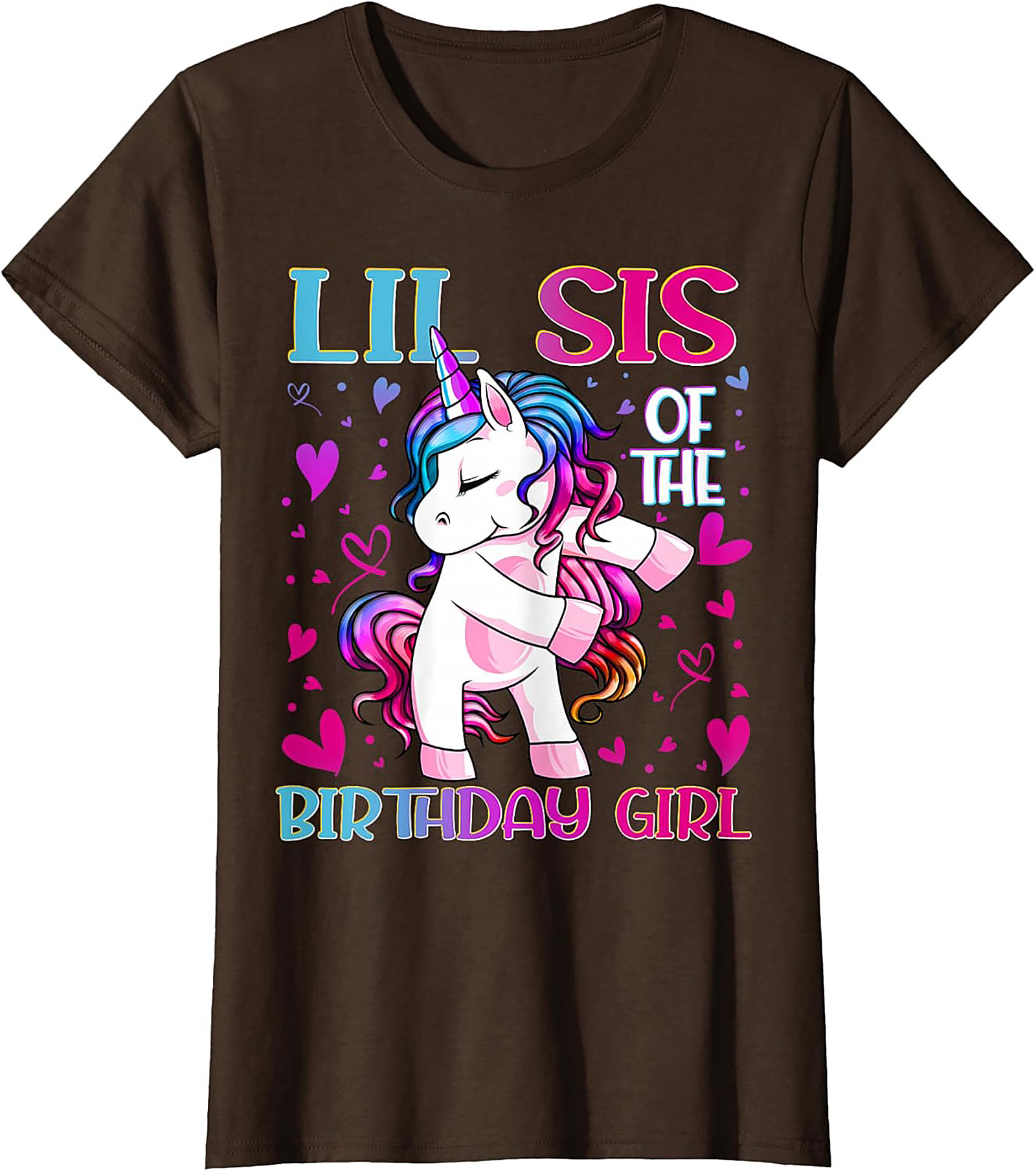 Lil Sis Unicorn Birthday T-shirt - Funny Little Sister Tee