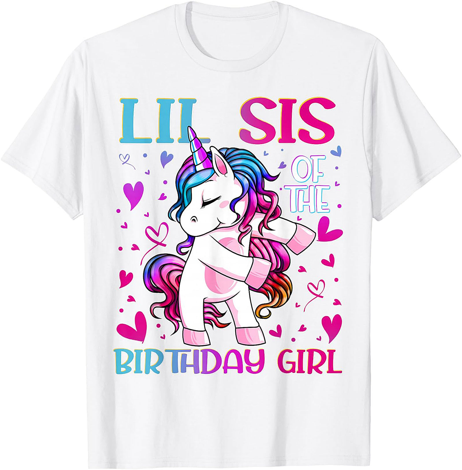 Lil Sis Unicorn Birthday T-shirt - Funny Little Sister Tee