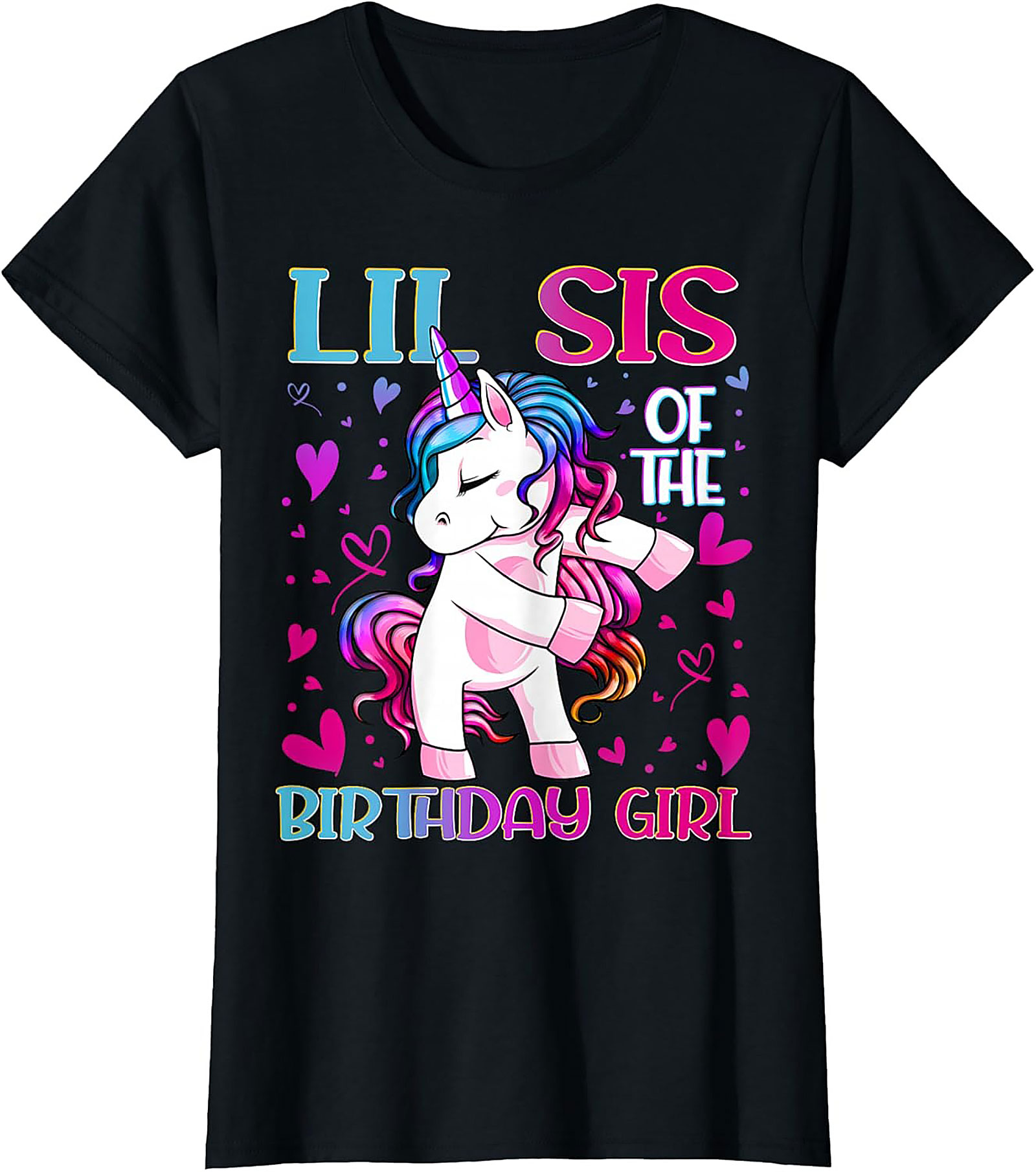 Lil Sis Unicorn Birthday T-shirt - Funny Little Sister Tee
