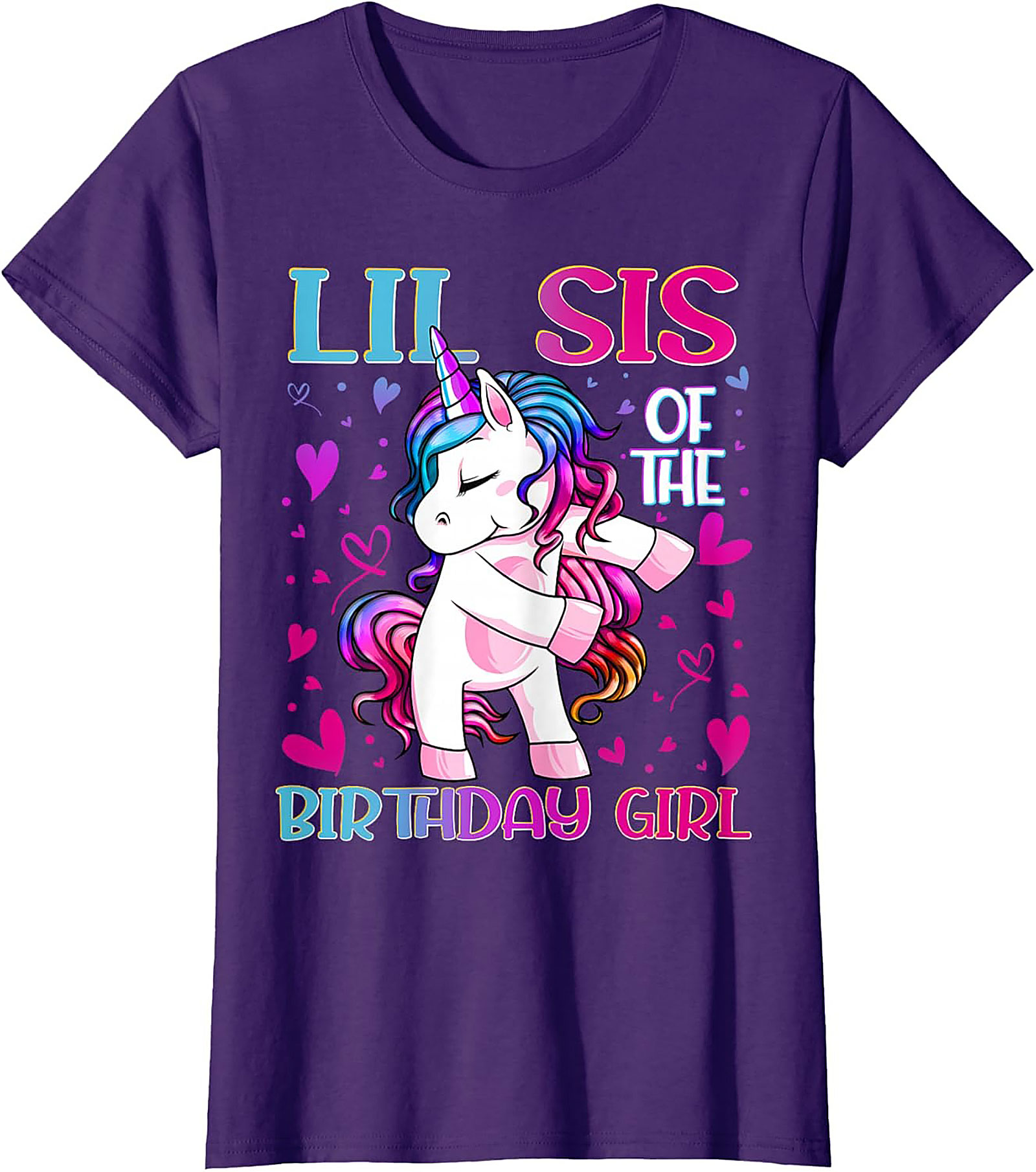 Lil Sis Unicorn Birthday T-shirt - Funny Little Sister Tee