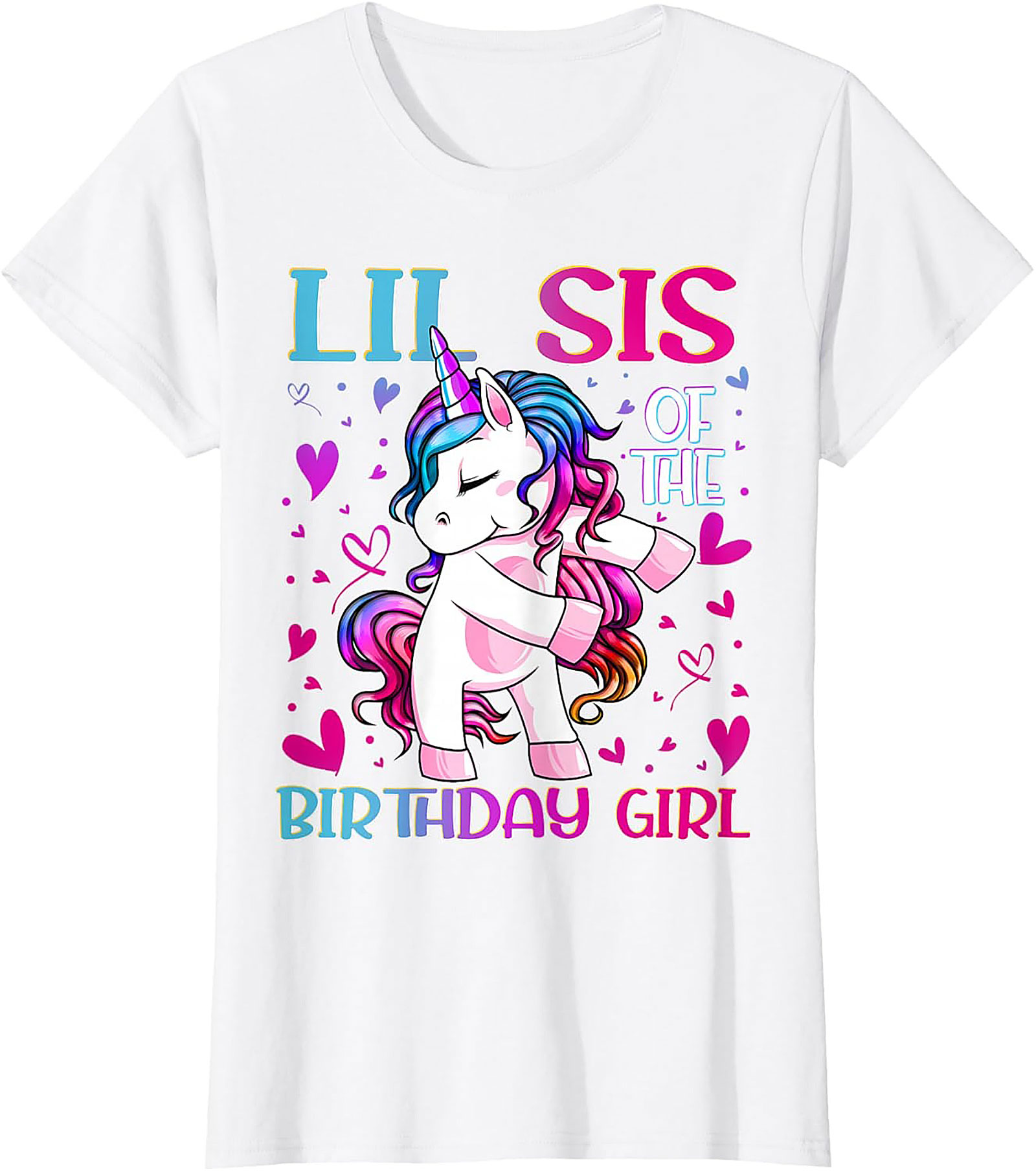Lil Sis Unicorn Birthday T-shirt - Funny Little Sister Tee