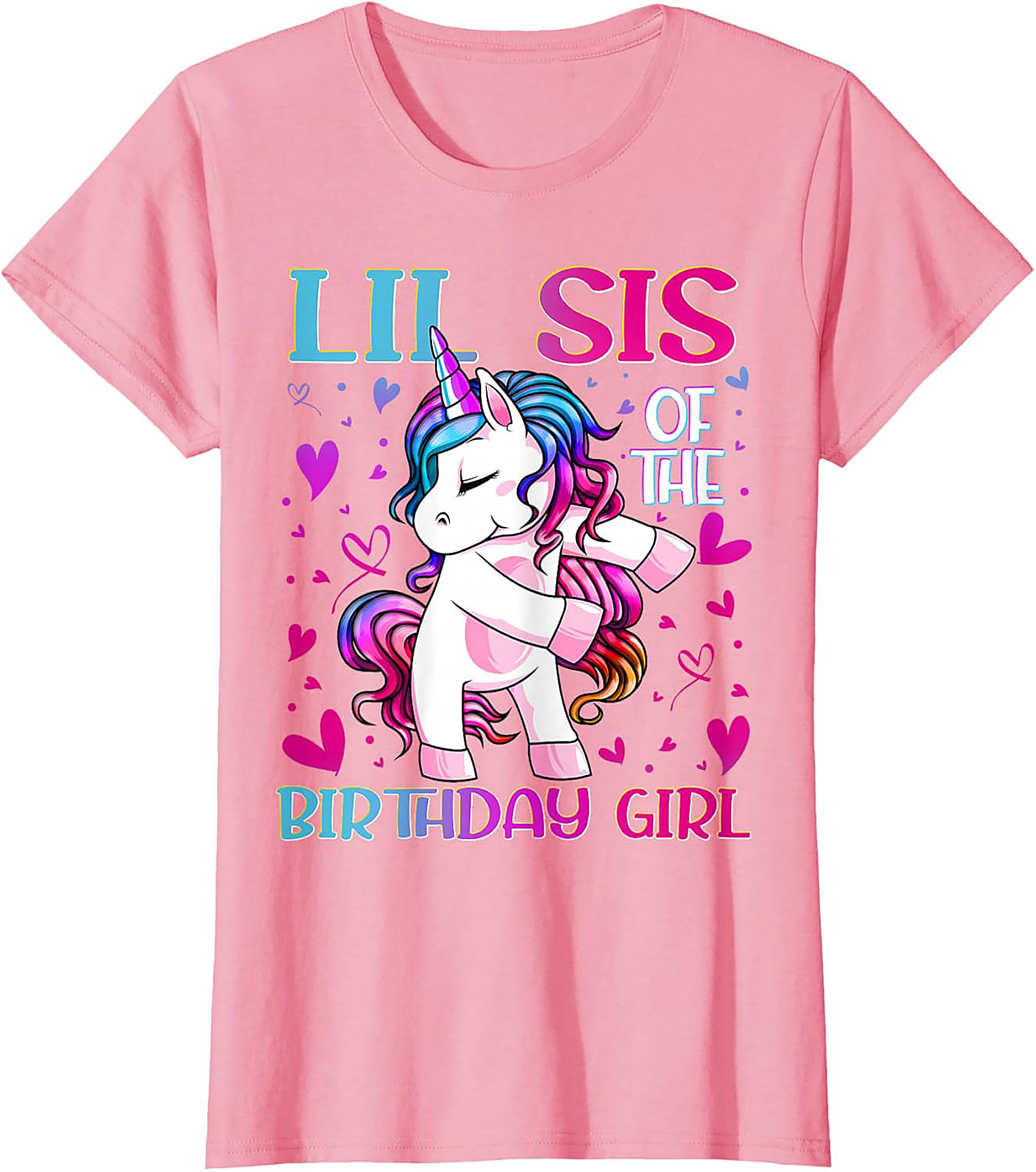 Lil Sis Unicorn Birthday T-shirt - Funny Little Sister Tee