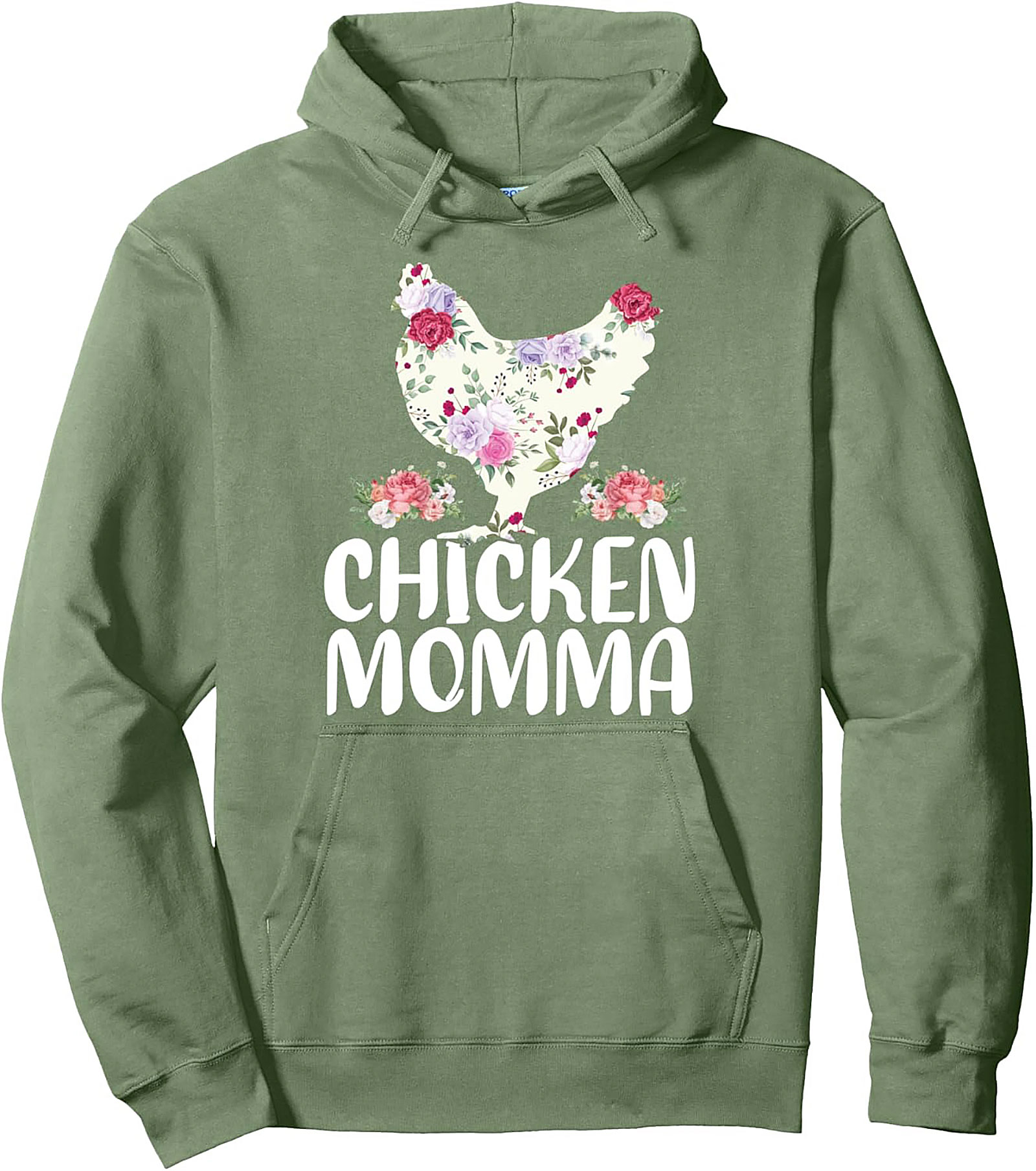 Chicken Momma Pullover Hoodie Floral Graphic Gift