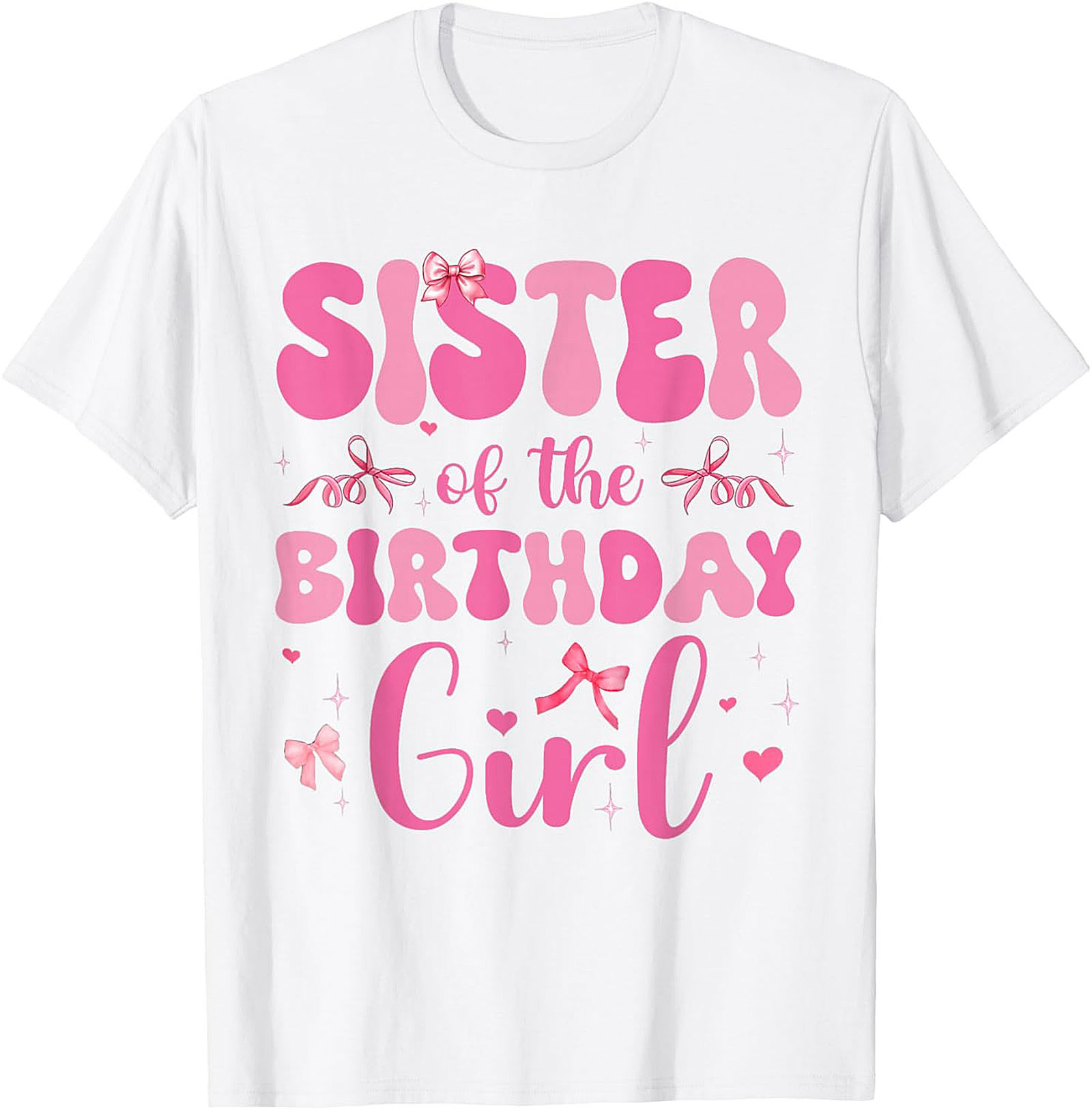 Sister of the Birthday Girl T-shirt | Retro Pink Graphic Tee