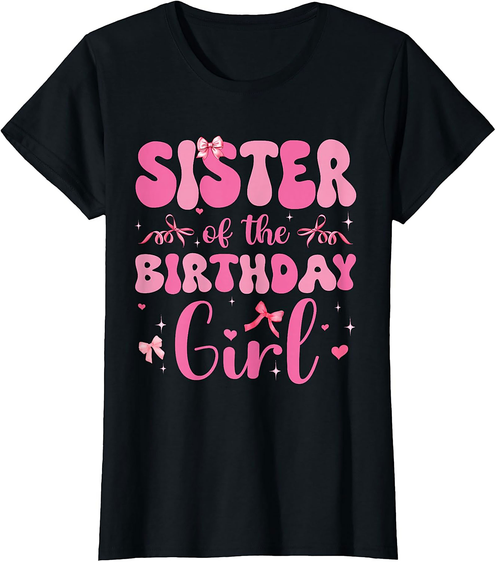 Sister of the Birthday Girl T-shirt | Retro Pink Graphic Tee