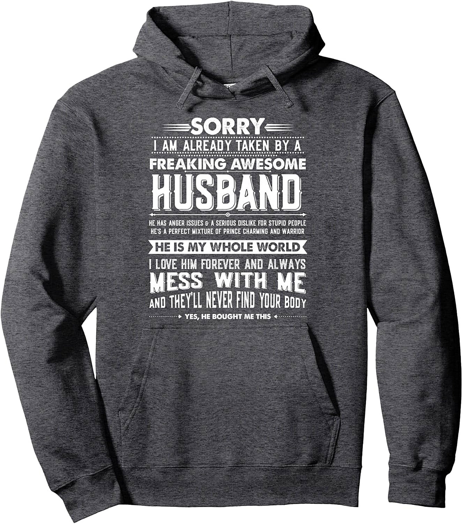 Awesome Husband Graphic Hoodie Funny Wife Pullover Gift