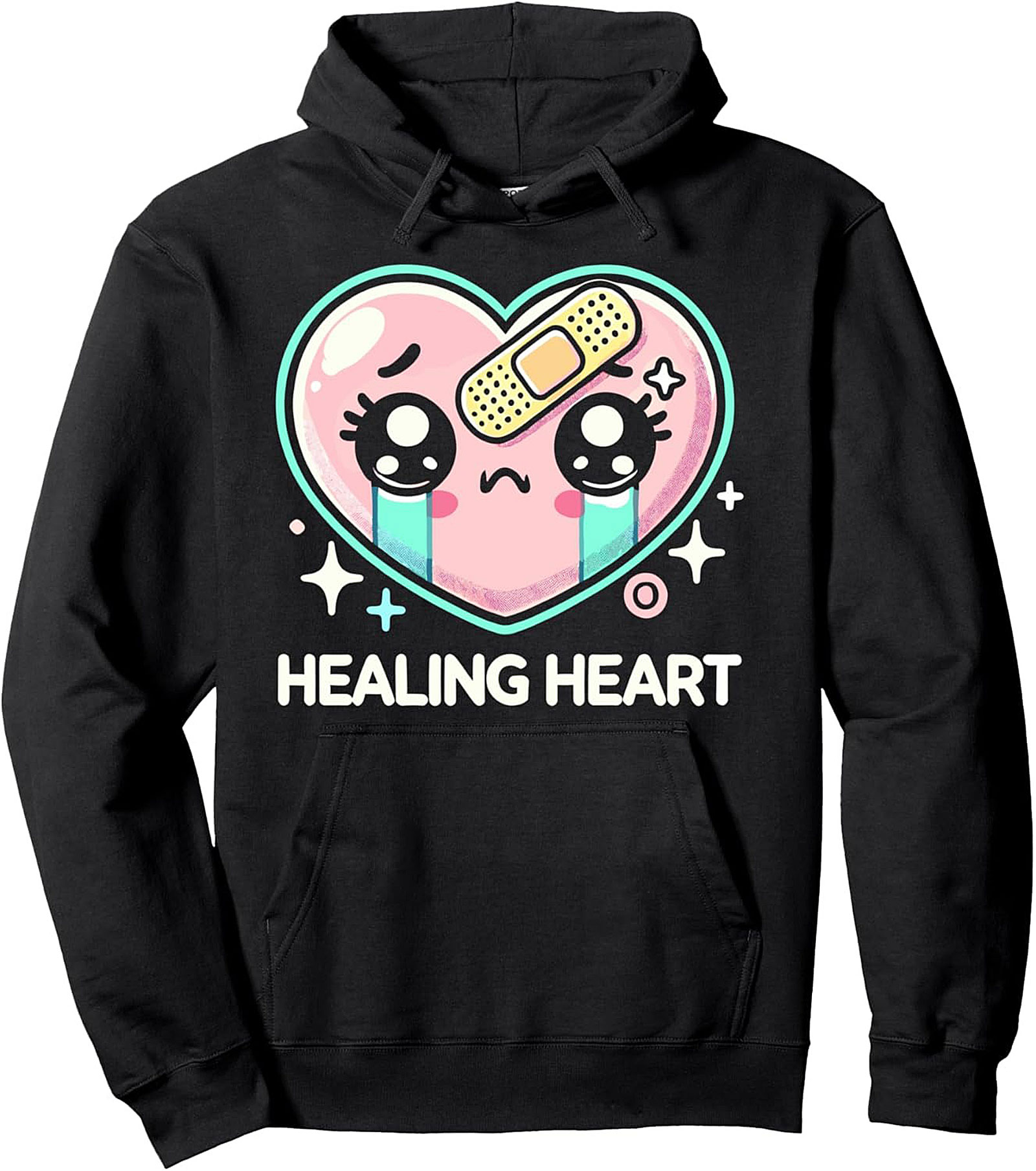 Healing Heart Pullover Hoodie Kawaii Self-Care Graphic